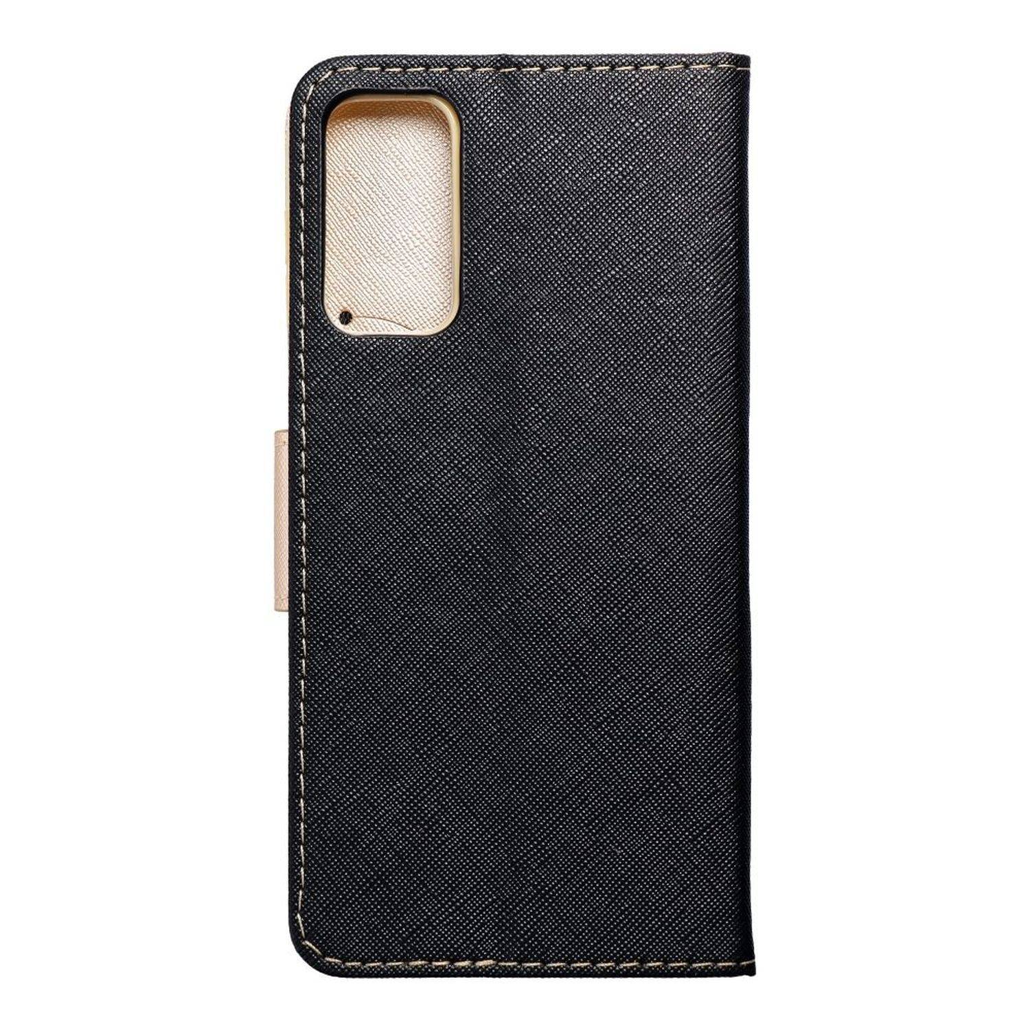 Fancy Buch Holster Tasche kompatibel mit iPhone 15 Pro Max Schwarz-Gold