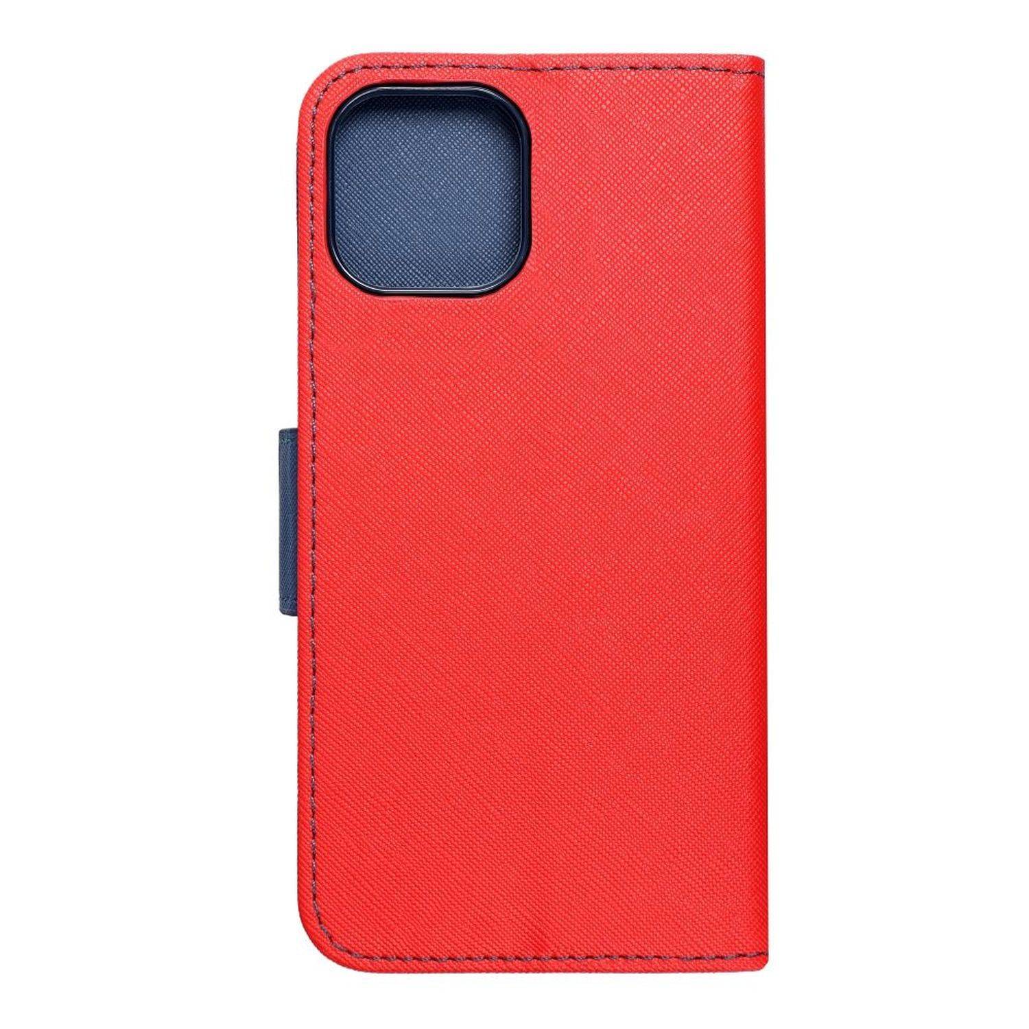 Fancy Buch Holster Tasche kompatibel mit iPhone 15 Pro Max Rot-Blau