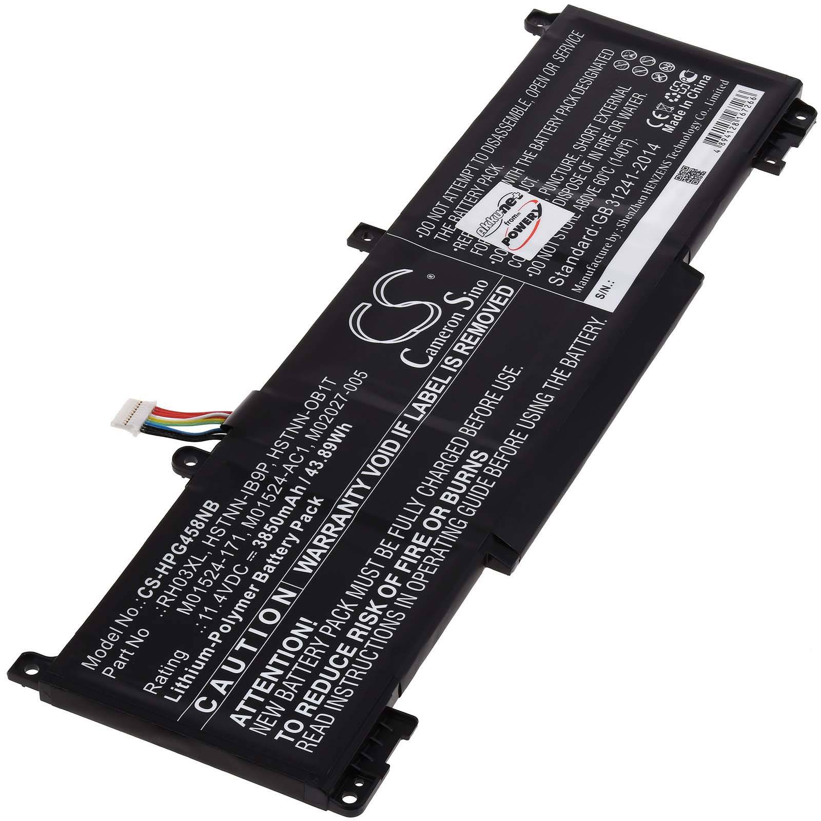 Powery Akku kompatibel mit HP Typ M02027-005, 11,4V, Li-Polymer