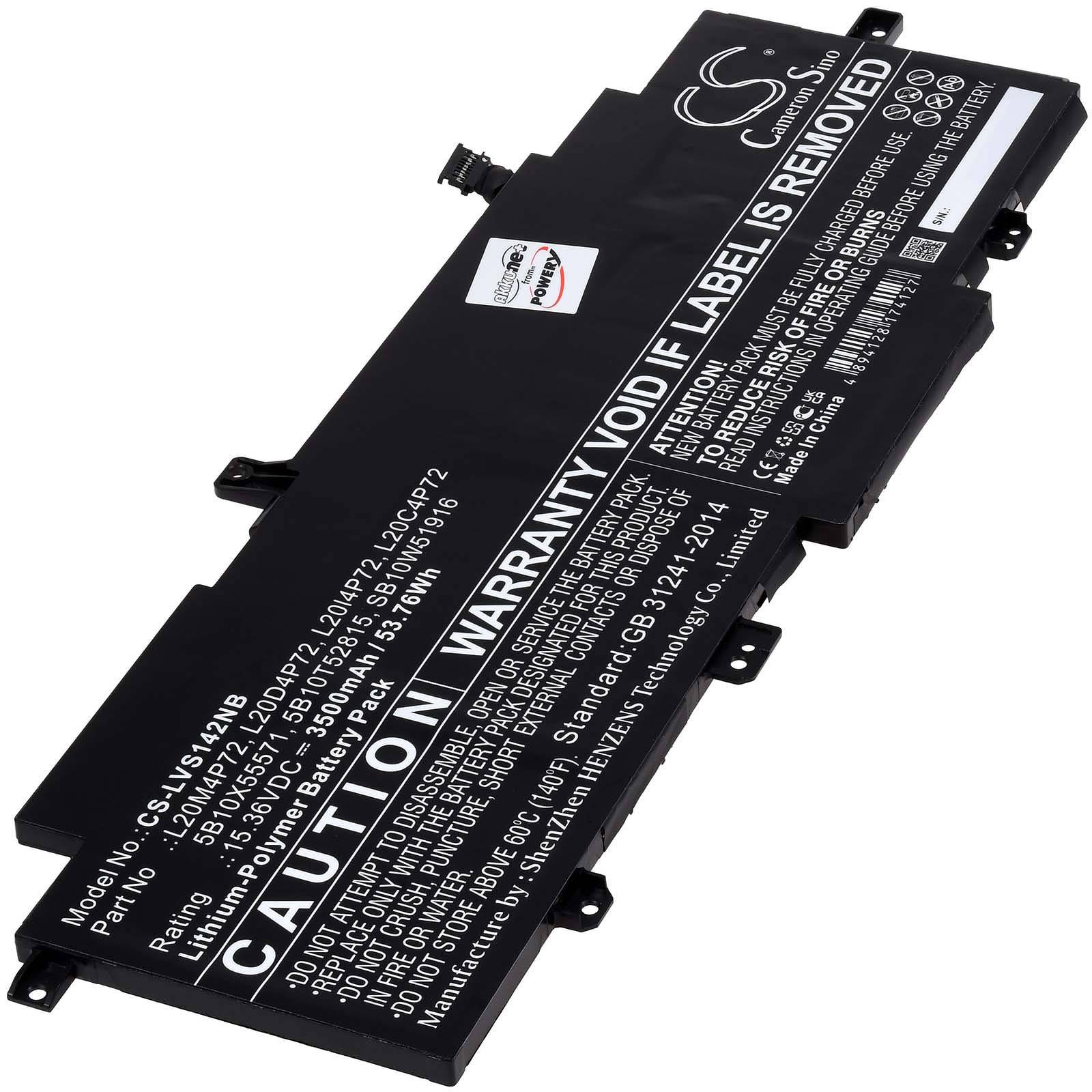 Powery Akku für Laptop Lenovo ThinkPad X13 Gen 2, 15,36V, Li-Polymer