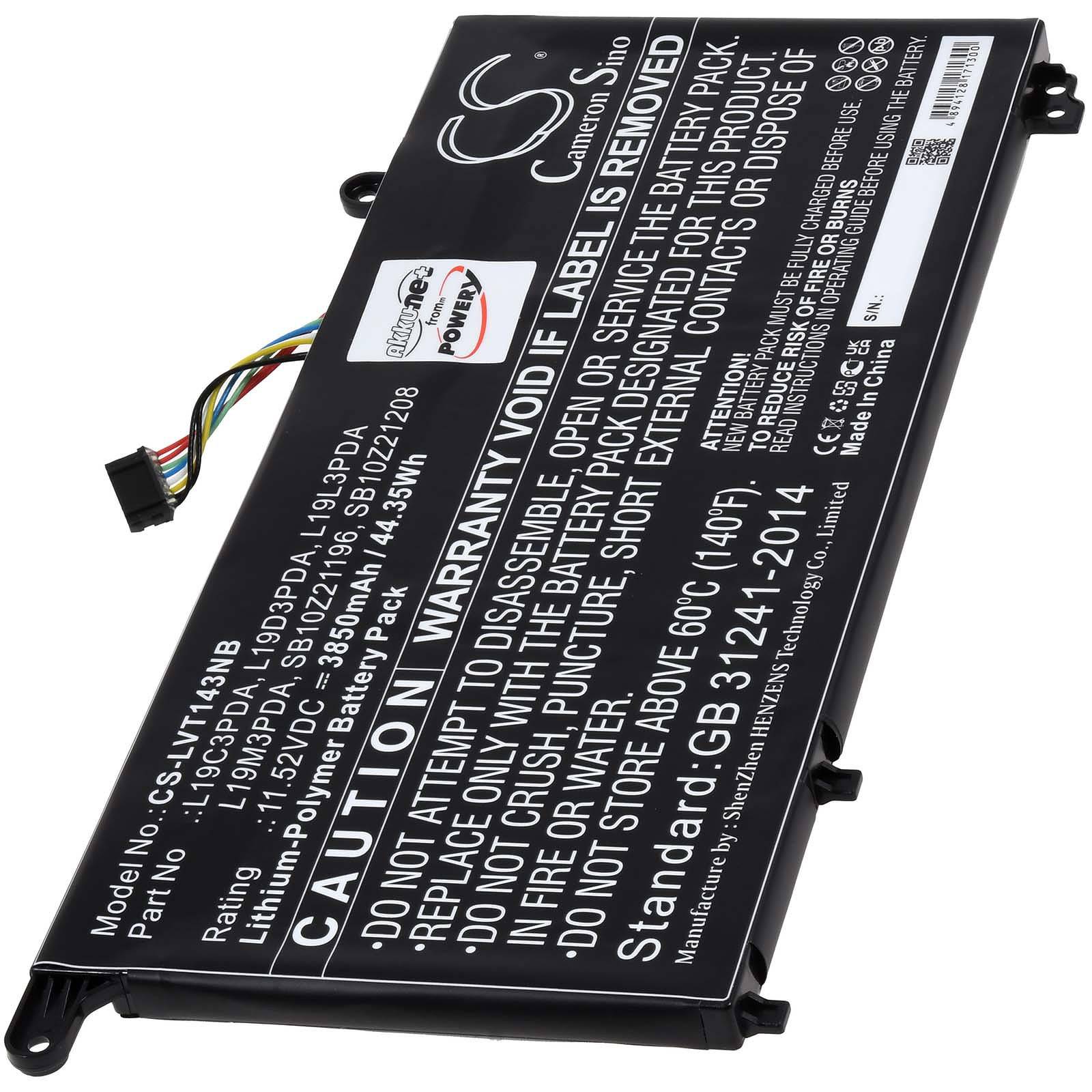 Powery Akku kompatibel mit Lenovo Typ SB10Z21196, 11,52V, Li-Polymer