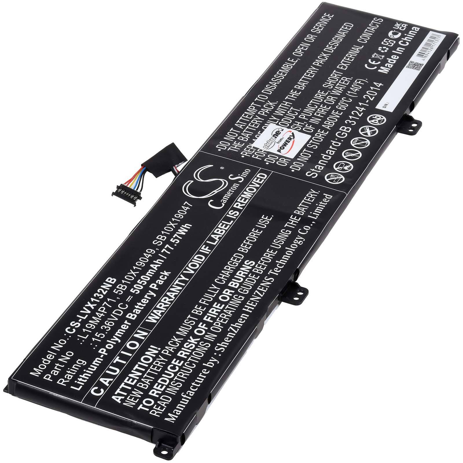 Powery Akku kompatibel mit Lenovo Typ L19M4P71, 15,36V, Li-Polymer