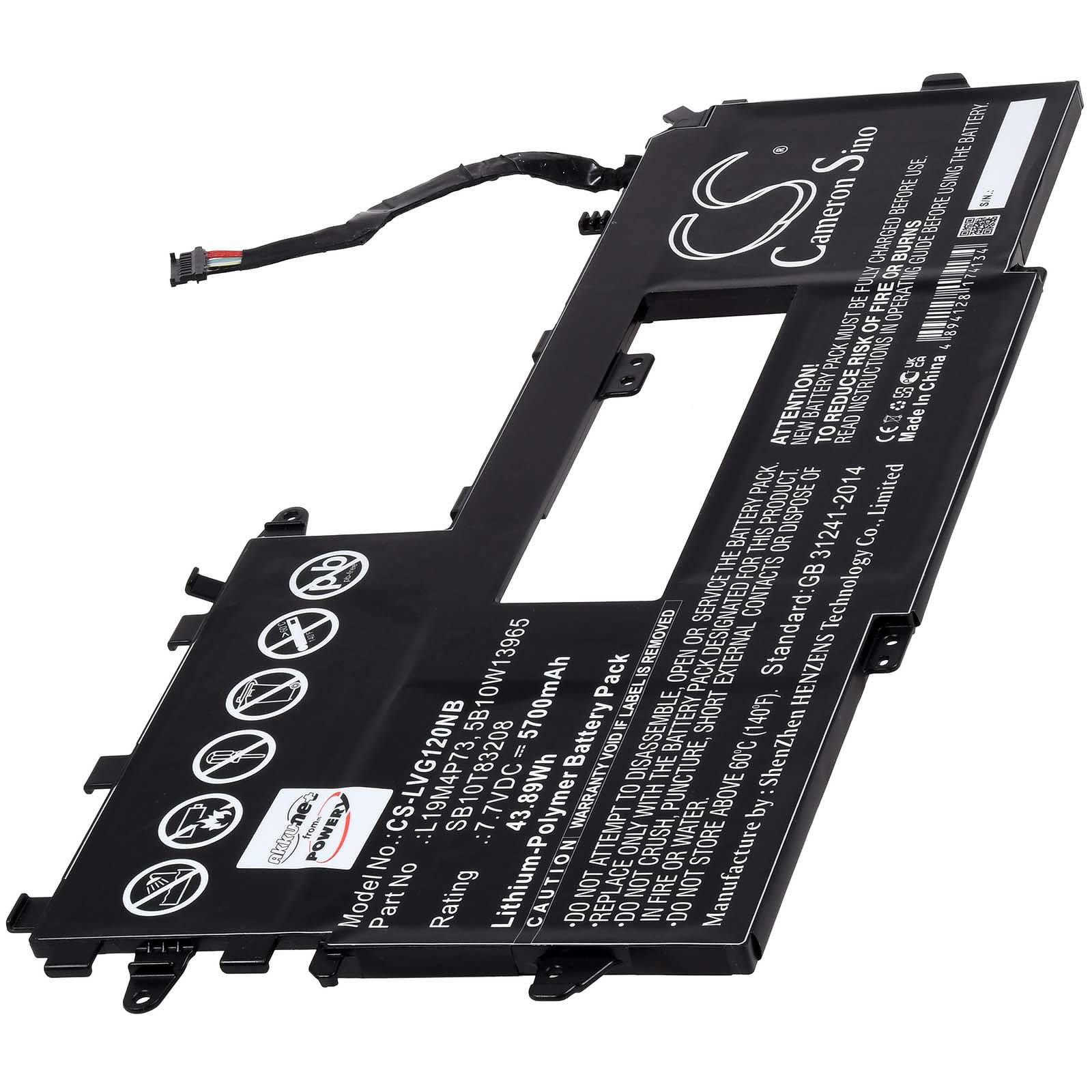 Powery Akku für Laptop Lenovo ThinkPad X1 Titanium Yoga Gen 1 20QA001HRT, 7,7V, Li-Polymer