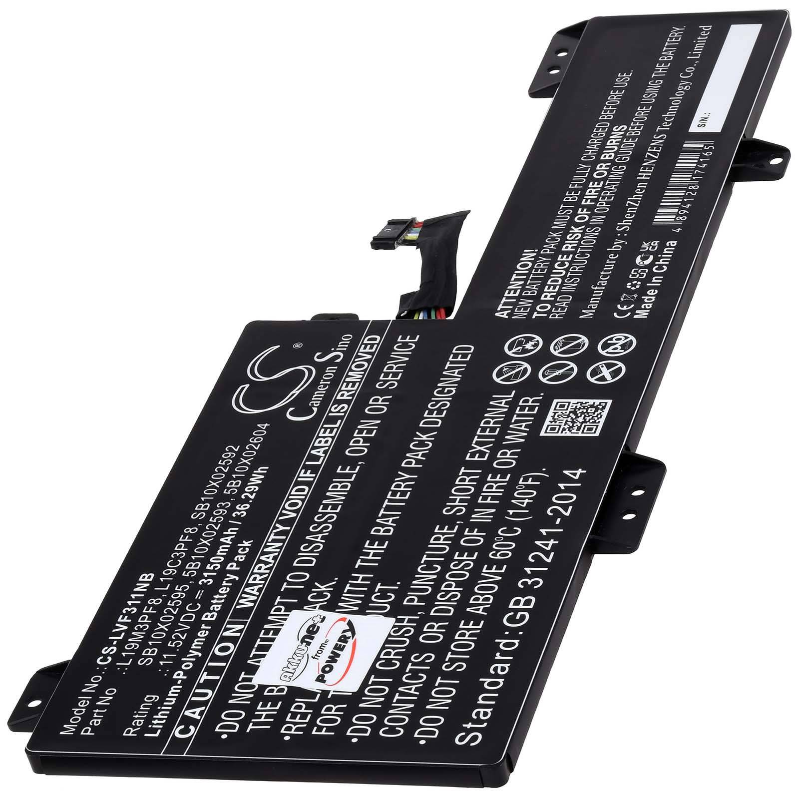 Powery Akku für Laptop Lenovo IdeaPad Flex 3 11IGL05 82B2000HSB, 11,52V, Li-Polymer
