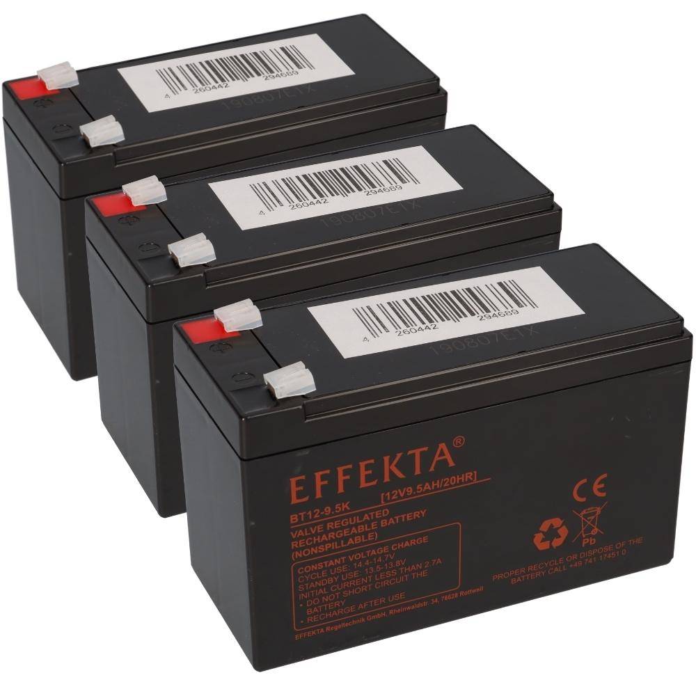 36V Akku-Satz 3x Effekta BT 12-9,5K 12V 9,5Ah – passend für E-Trial OSET 16.0