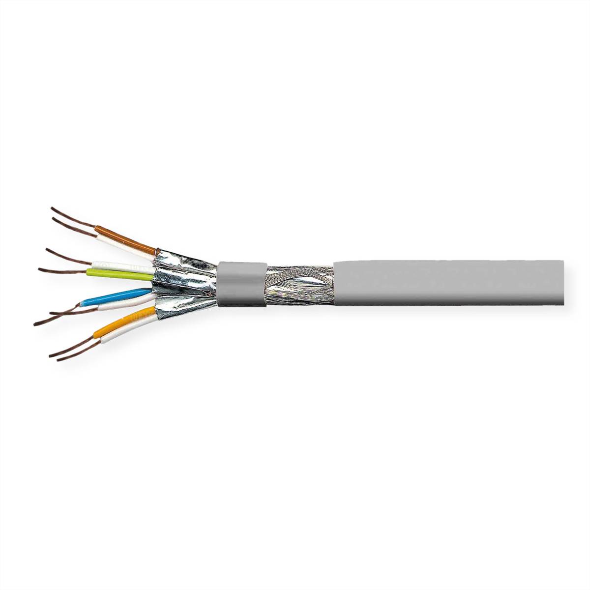 VALUE S/FTP-(PiMF-)Kabel, Cat.8 (Class I), Massivdraht, AWG22, LSOH, grau, 100 m