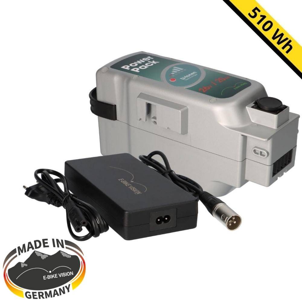 SET E-BIKE VISION Power Pack 26V 20Ah Ersatzakku + Ladegerät 26V 5A für Panasonic Antrieb