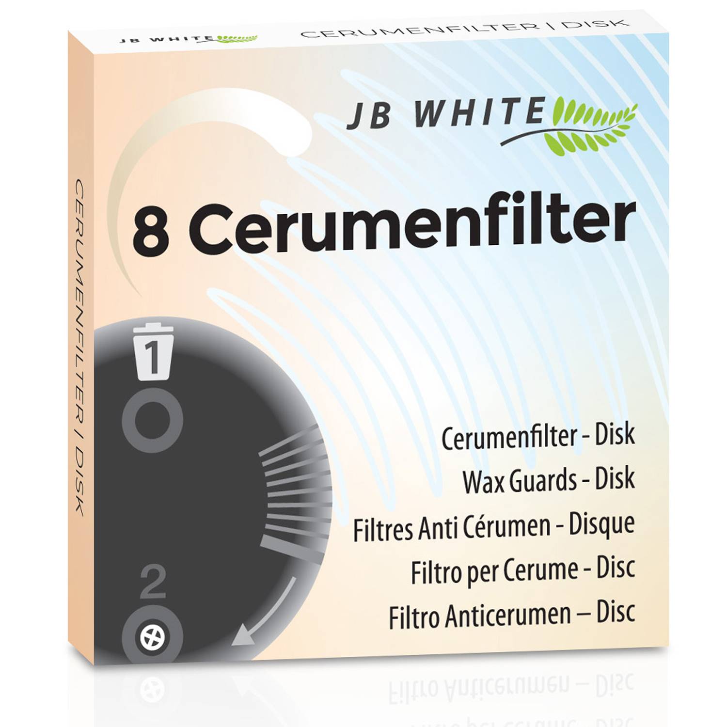 JB White 40 Cerumenfilter für Hörgeräte Cerushield Disc Phonak Audeo Marvel | Wachsschutz Filter Spender 5 Disk Packungen