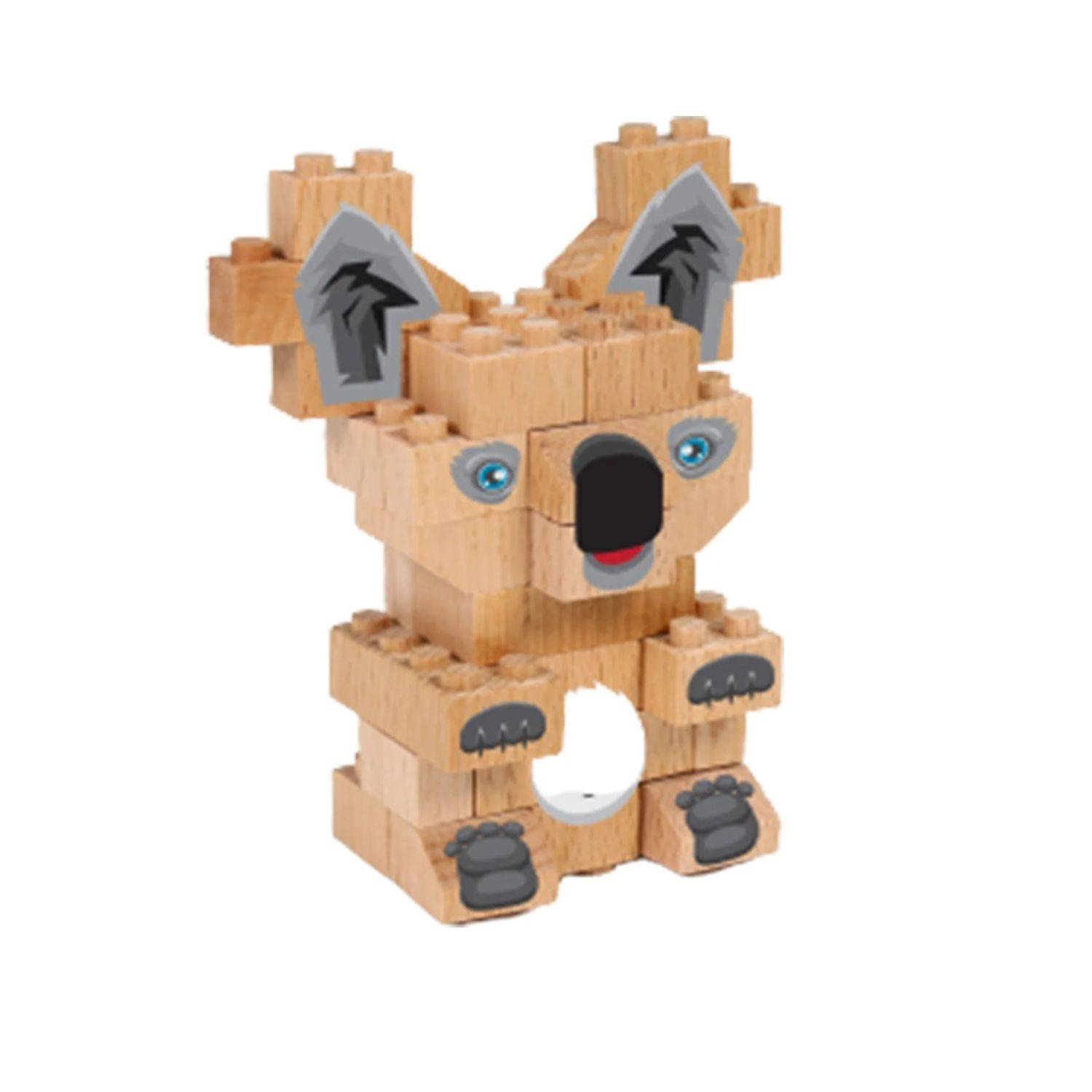 FabBrix WWF Koala Wooden Bricks Holzbausteine, Klemmbausteine aus zertifiziertem Buchenholz