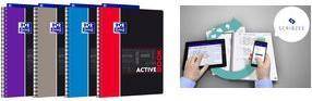 Oxford Studium Collegeblock ''ACTIVEBOOK'', A4+, seyès 80 Blatt, 4-fach Lochung, 90 g/qm Optik Papier, PP-Deckel,