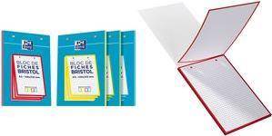 Oxford Karteikarten, DIN A5, kariert, weiß / grün 210 g/qm, 2-fach gelocht, mit farbiger Umrandung, mit