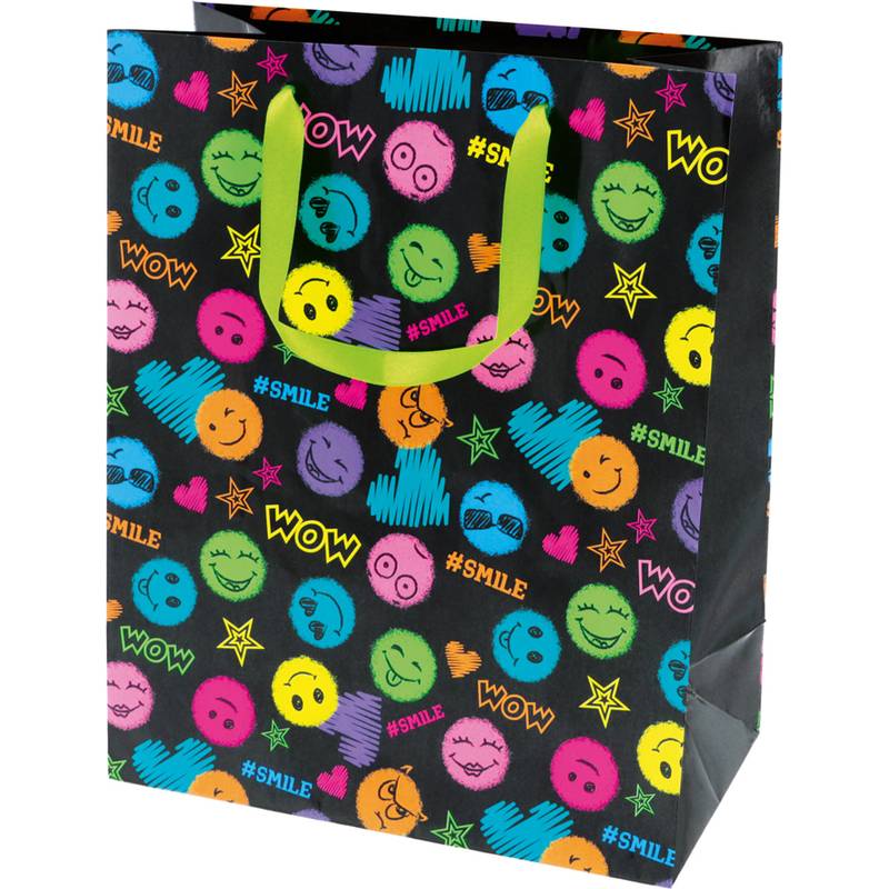 SUSY CARD Geschenktüte "Smile black"