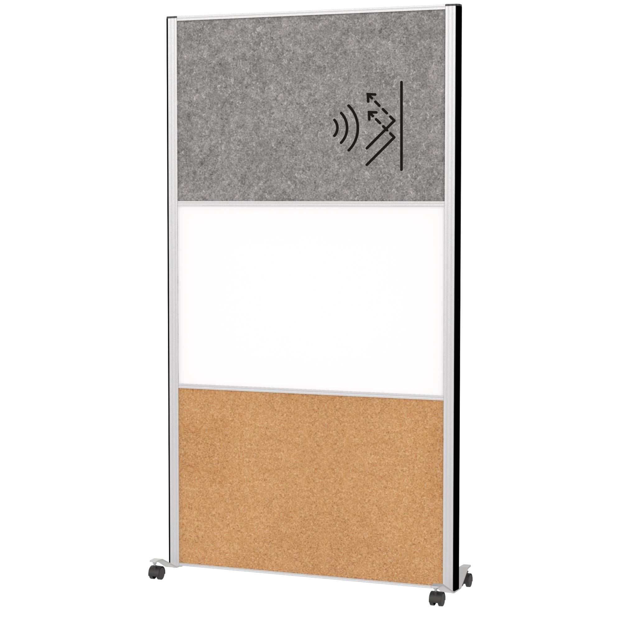 MAUL Stellwandsystem MAULconnecto 9651195 1xAk d.gr 1xWB 1xKork Mobil