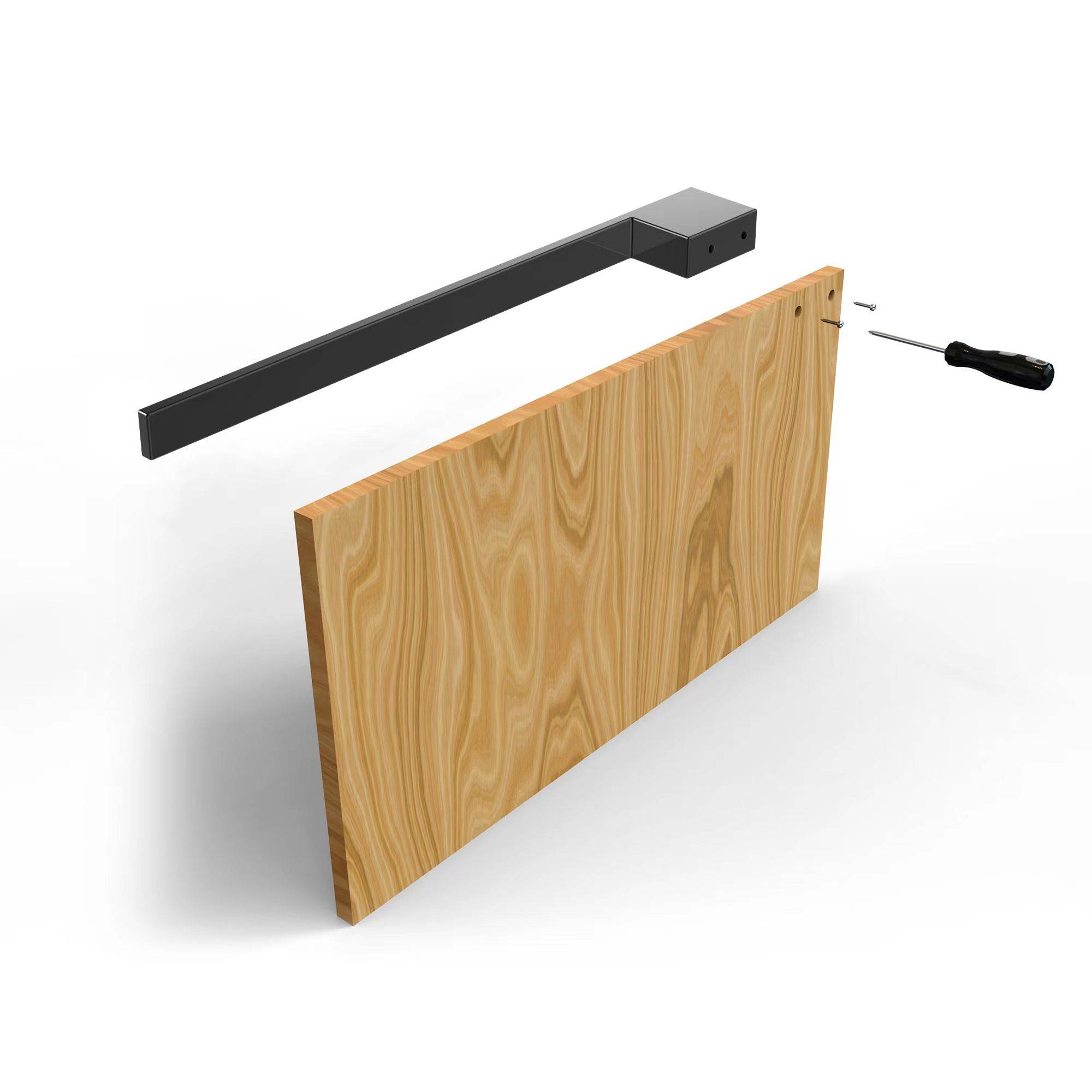 kalb | Handtuchhalter Jörn für Waschtisch, schwarz, Aluminium, Länge: 400mm, Höhe: 25mm, Tiefe: 50mm