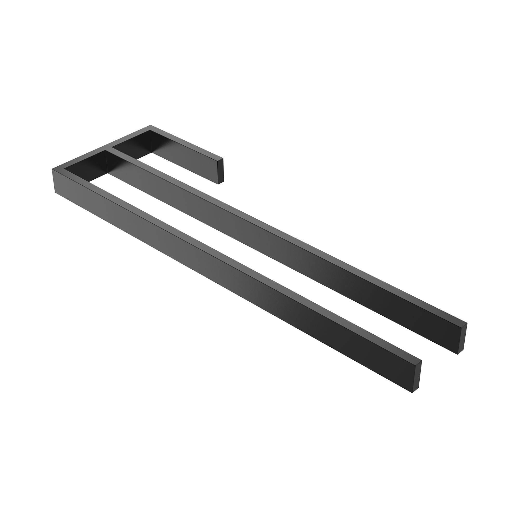kalb | Handtuchhalter Jörn mit zwei Stangen für Waschtisch, schwarz, Aluminium, Länge: 400mm, Höhe: 25mm, Tiefe: 120mm