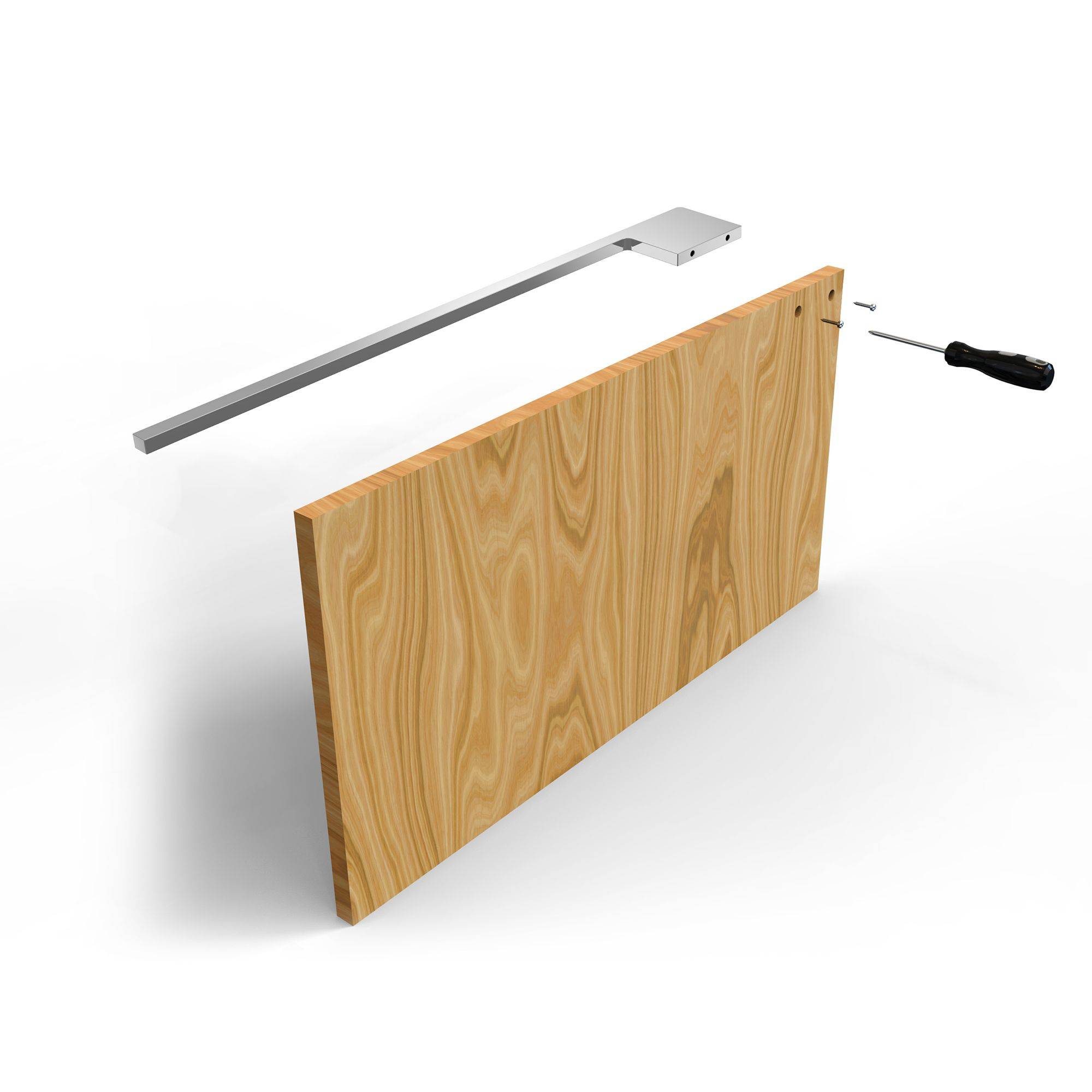 kalb | Handtuchhalter Slim für Waschtisch, Chrom, Aluminium, Länge: 400mm, Höhe: 8mm, Tiefe: 50mm