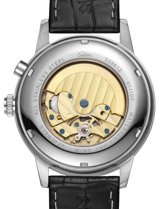 SELVA SELVA Herren-Automatikuhr »Nando« mit Gangreserve, silber/ schwarz