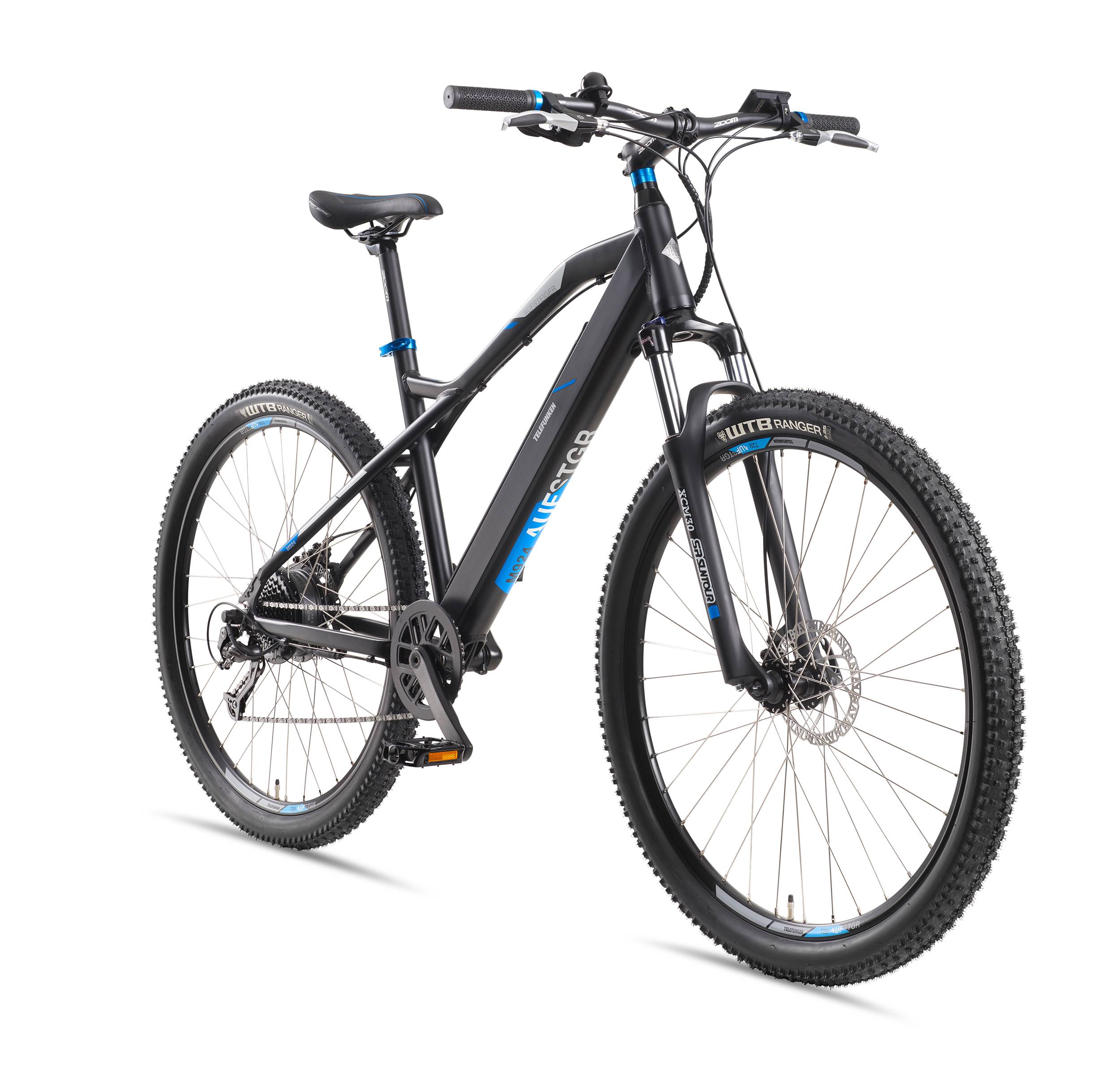 Telefunken E-Bike M924 mit 9 Gang Shimano Kettenschaltung, Mountainbike - Hinterradmotor 250W / 36V Li-Ion Akku