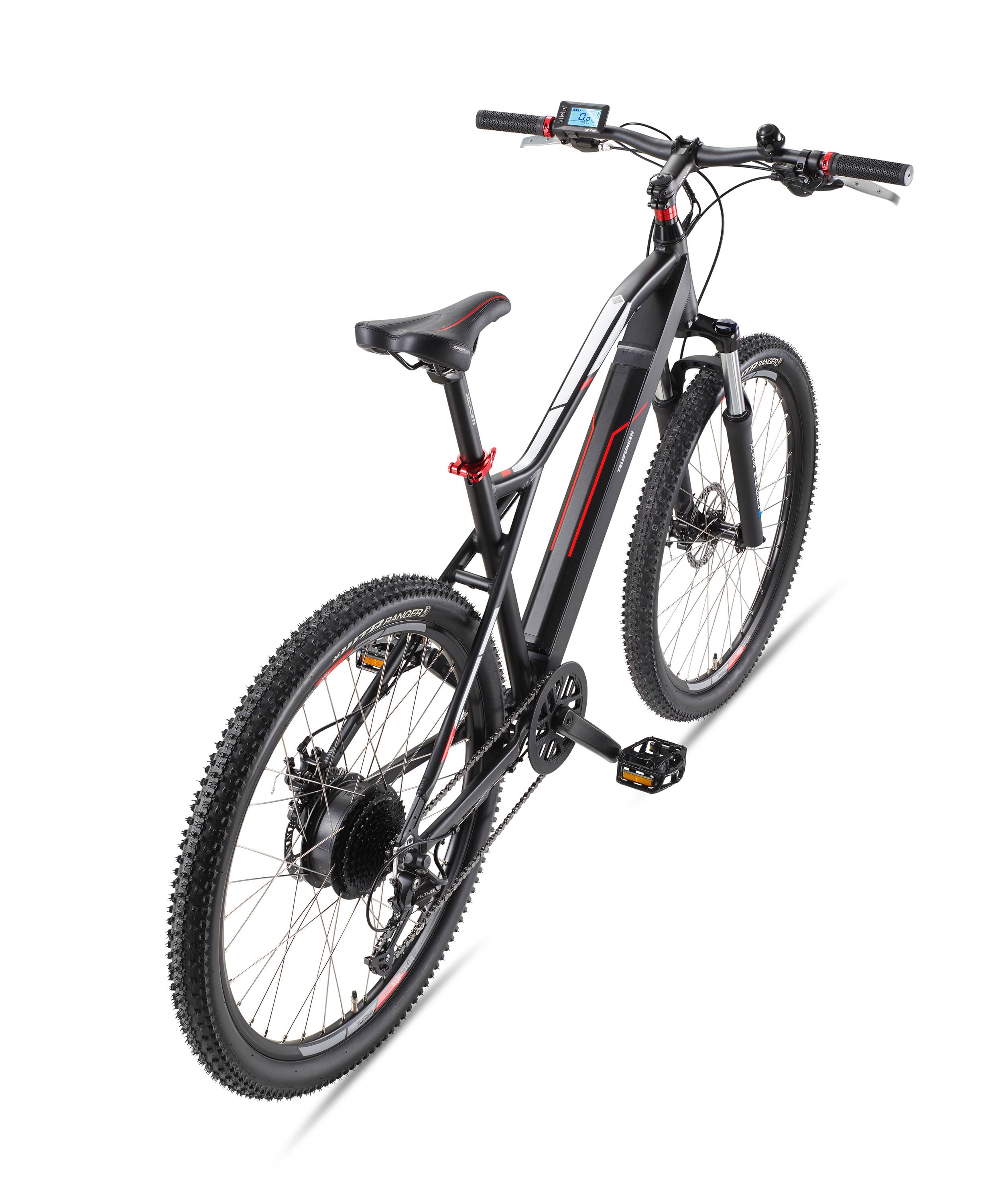 Telefunken E-Bike M924 mit 9 Gang Shimano Kettenschaltung, Mountainbike - Hinterradmotor 250W / 36V Li-Ion Akku