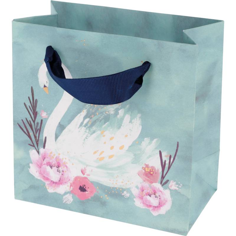 SUSY CARD Geschenktüte "Swan lake light blue"