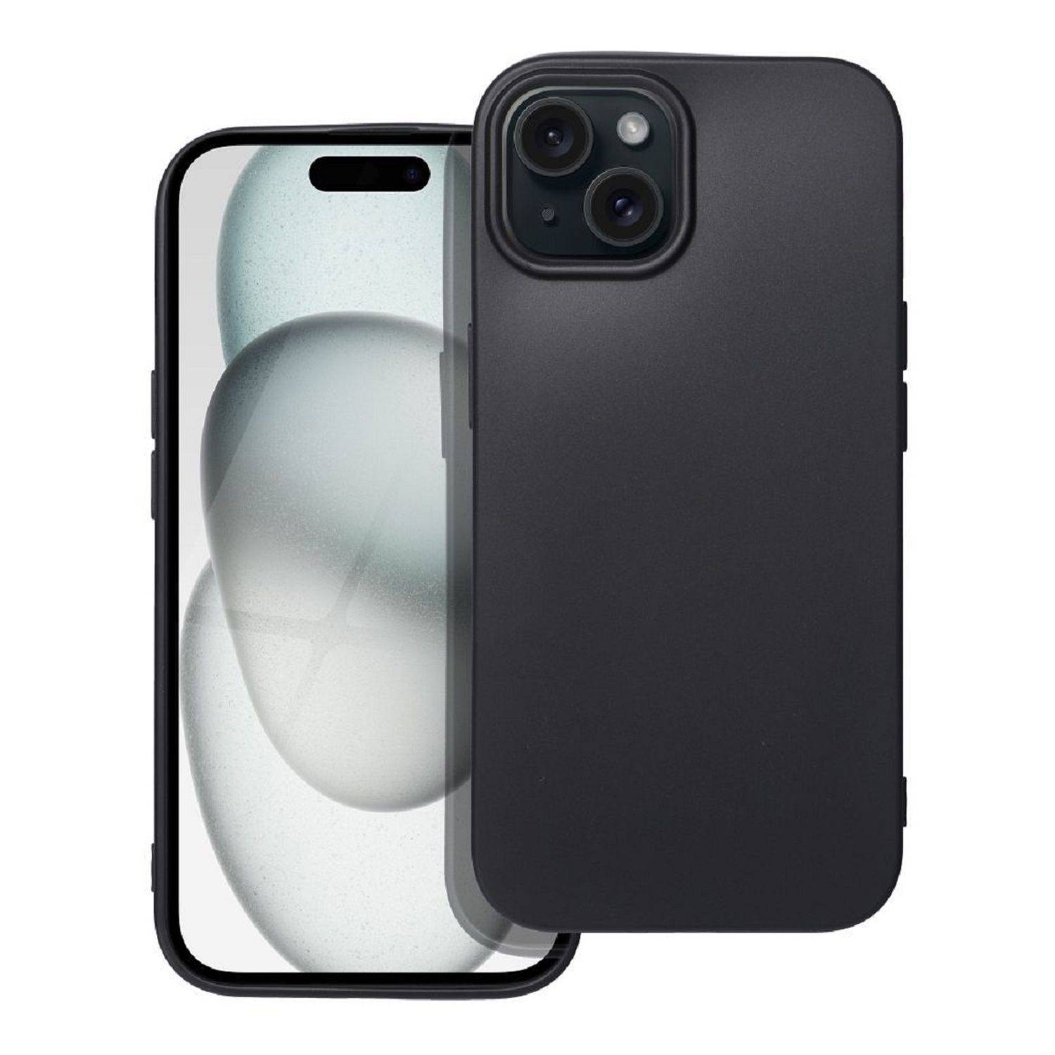 Soft Silikon Case Hülle Bumper Silikonhülle Stoßfest Handyhülle Case Cover kompatibel mit iPhone 15 Pro Max Schwarz
