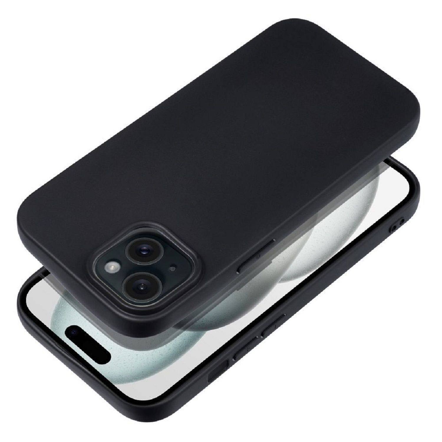 Soft Silikon Case Hülle Bumper Silikonhülle Stoßfest Handyhülle Case Cover kompatibel mit iPhone 15 Pro Max Schwarz