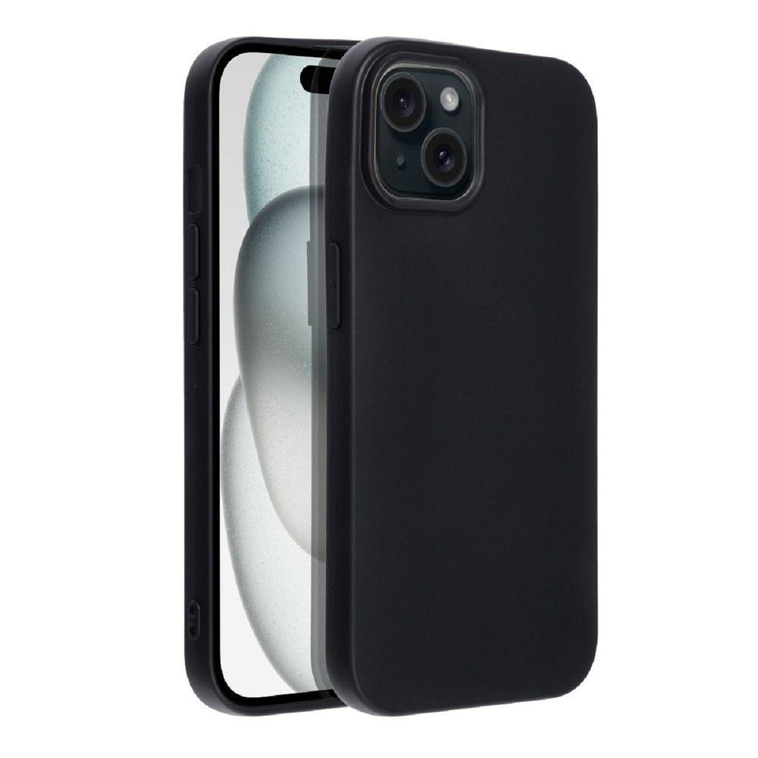 Soft Silikon Case Hülle Bumper Silikonhülle Stoßfest Handyhülle Case Cover kompatibel mit iPhone 15 Pro Max Schwarz