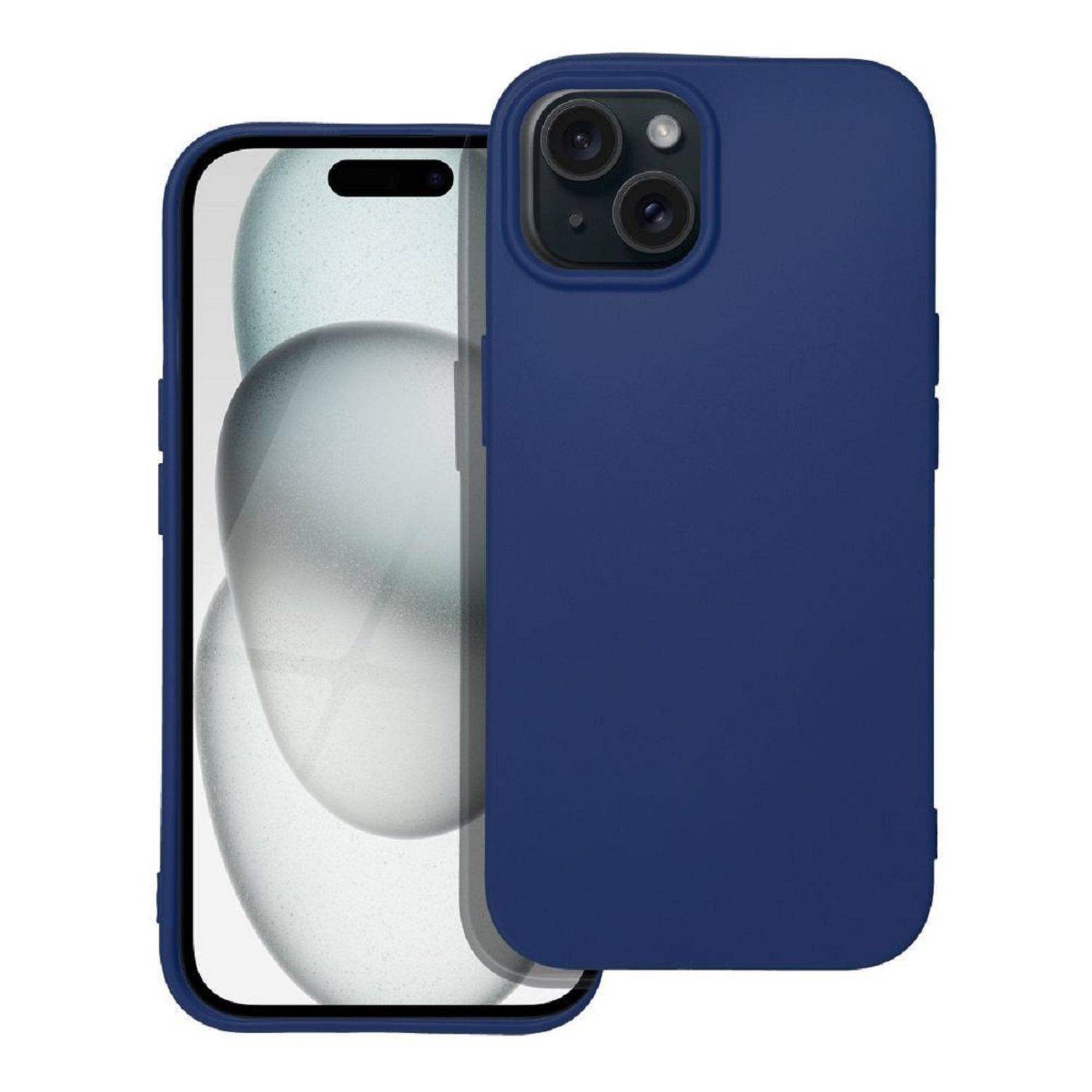 Soft Silikon Case Hülle Bumper Silikonhülle Stoßfest Handyhülle Case Cover kompatibel mit iPhone 15 Blau