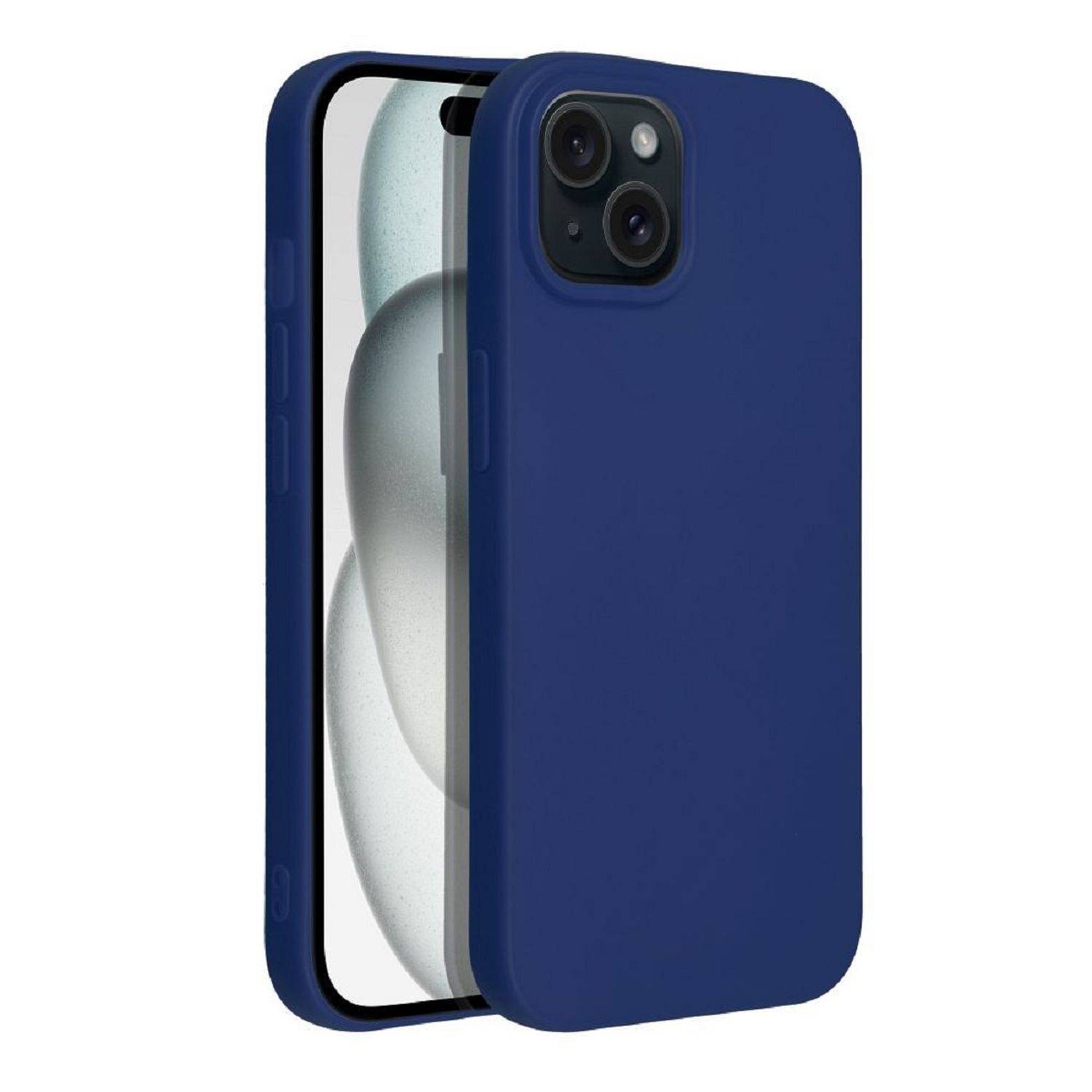 Soft Silikon Case Hülle Bumper Silikonhülle Stoßfest Handyhülle Case Cover kompatibel mit iPhone 15 Pro Max Blau