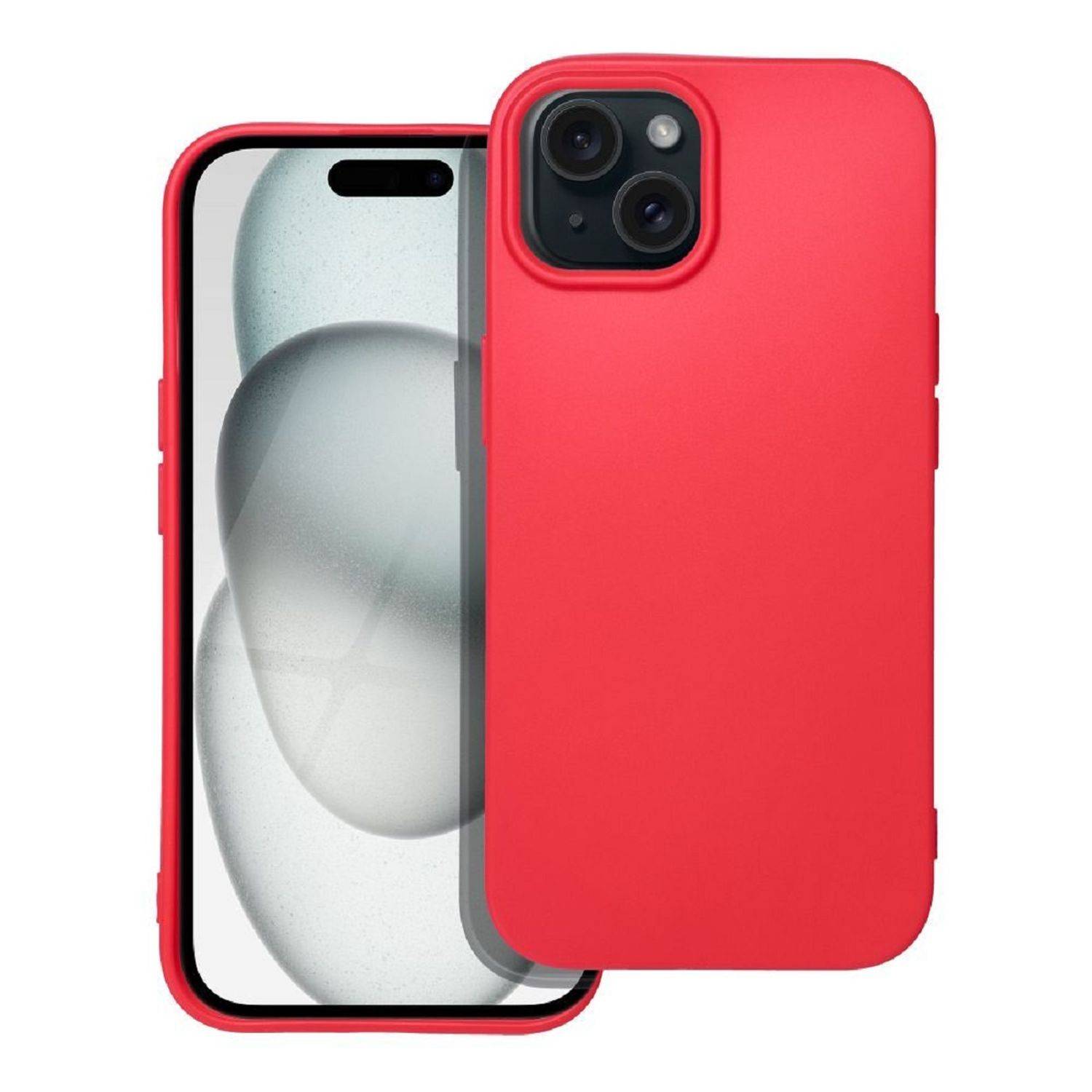 Soft Silikon Case Hülle Bumper Silikonhülle Stoßfest Handyhülle Case Cover kompatibel mit iPhone 15 Rot