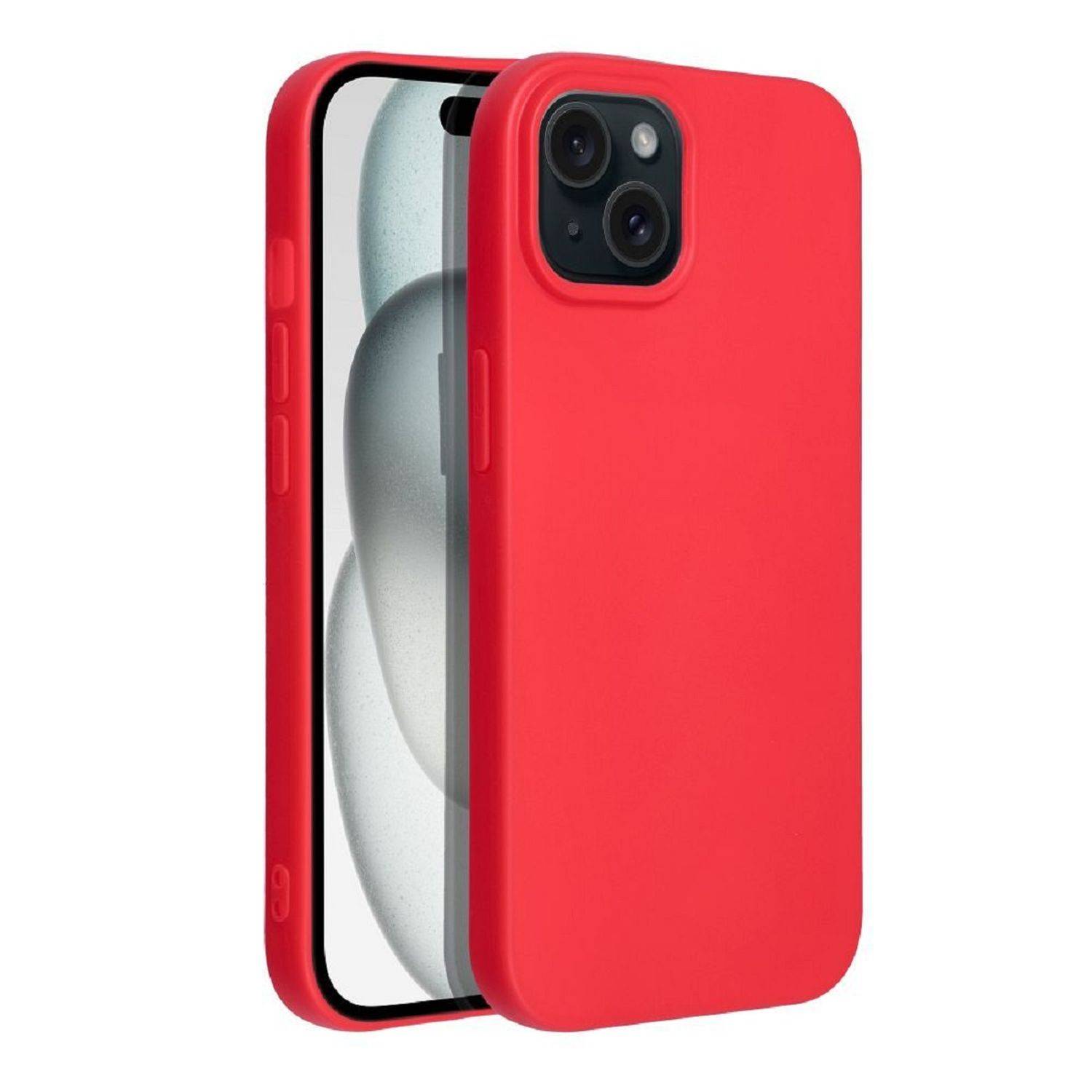 Soft Silikon Case Hülle Bumper Silikonhülle Stoßfest Handyhülle Case Cover kompatibel mit iPhone 15 Rot