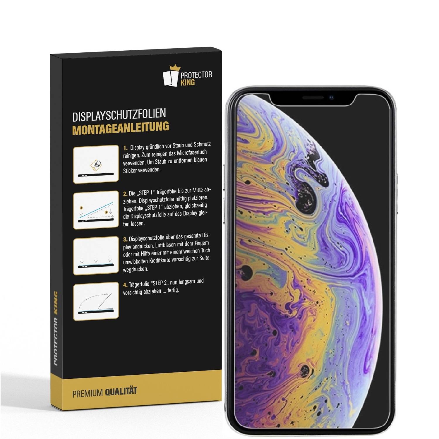 6x 9H Nano-Glass für iPhone XS 3D KLAR Anti-Shock Anti-Bruch Anti-Stoß Anti-Schmutz Panzernanoglas Displayschutz Schutzfolie Panzerfolie Panzerglas