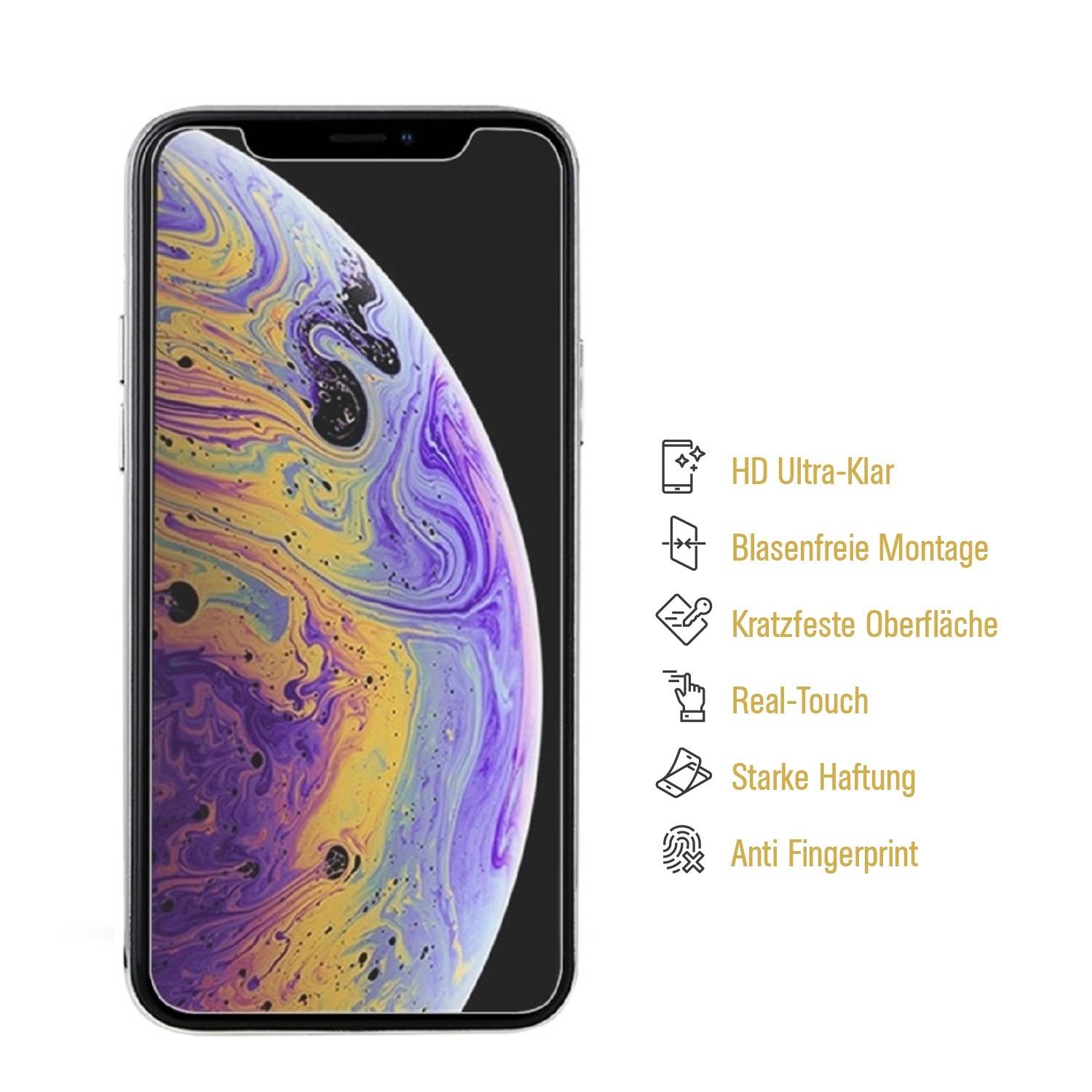 4x 9H Nano-Glass für iPhone XS Max 3D KLAR Anti-Shock Anti-Bruch Anti-Stoß Anti-Schmutz Panzernanoglas Displayschutz Schutzfolie Panzerfolie Panzerg