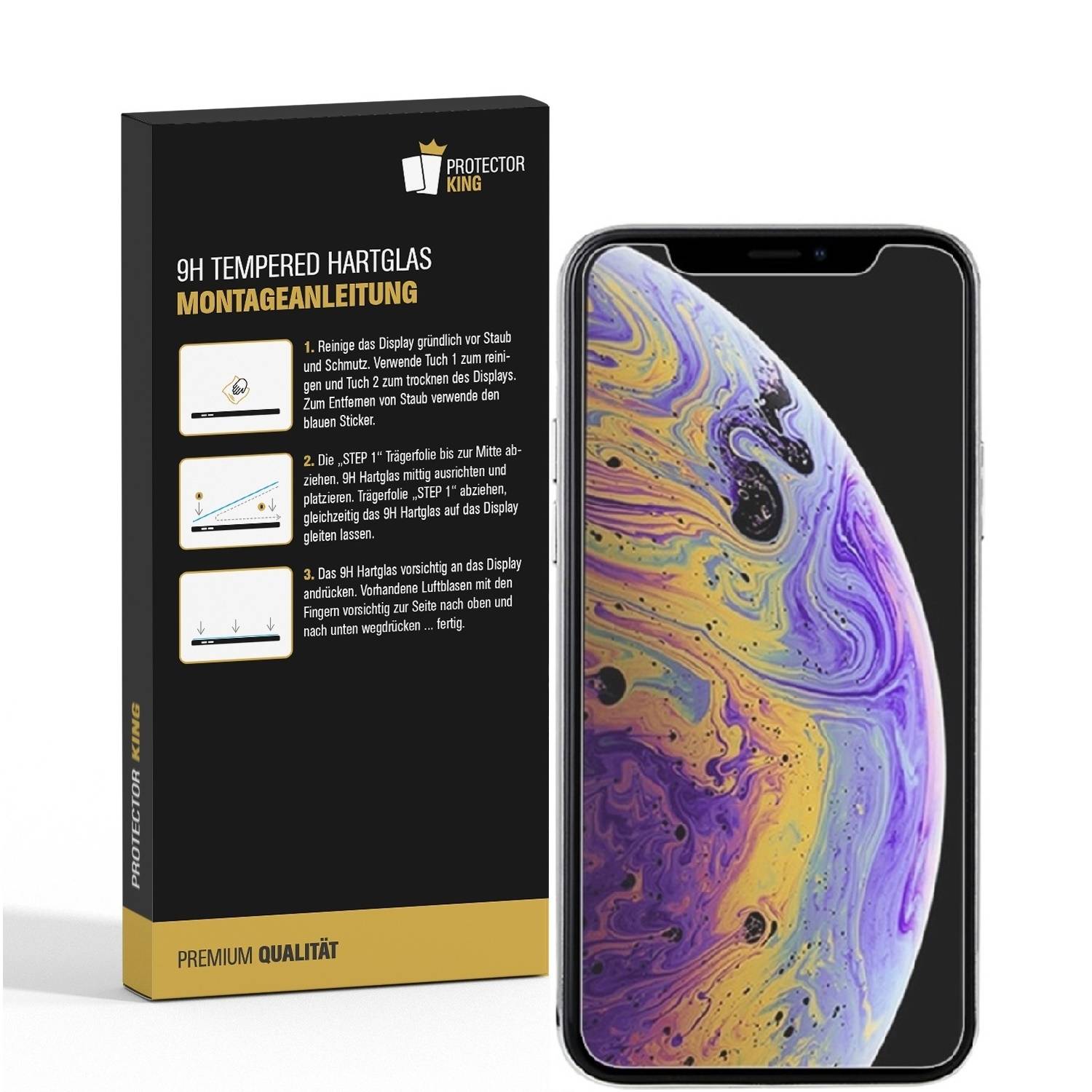 2x 9H Hartglas für iPhone XS Panzerfolie Displayschutz Schutzglas Schutzfolie KLAR Panzerglas