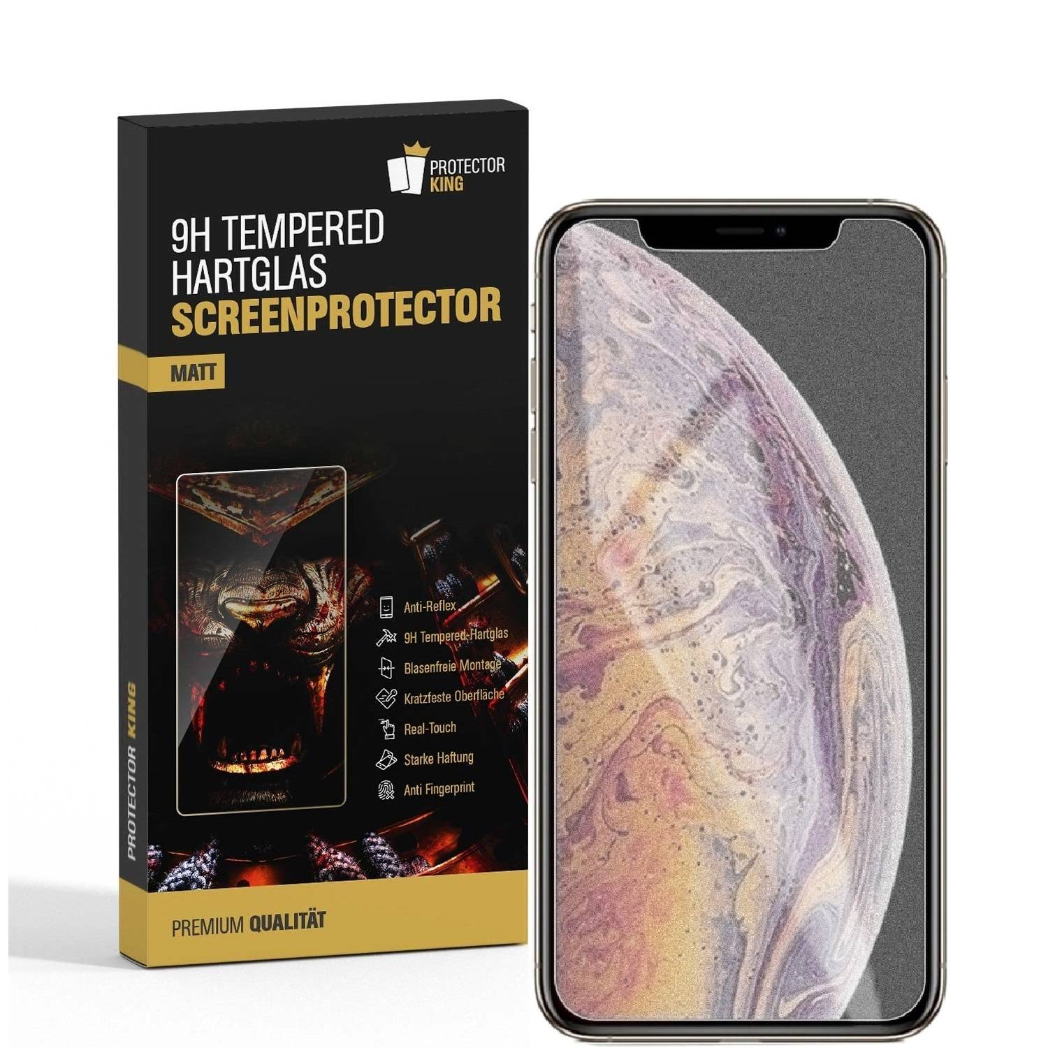 2x 9H Hartglas für iPhone X Panzerfolie Displayschutz Schutzglas MATT Panzerglas Schutzfolie Anti Reflex Entspiegelt