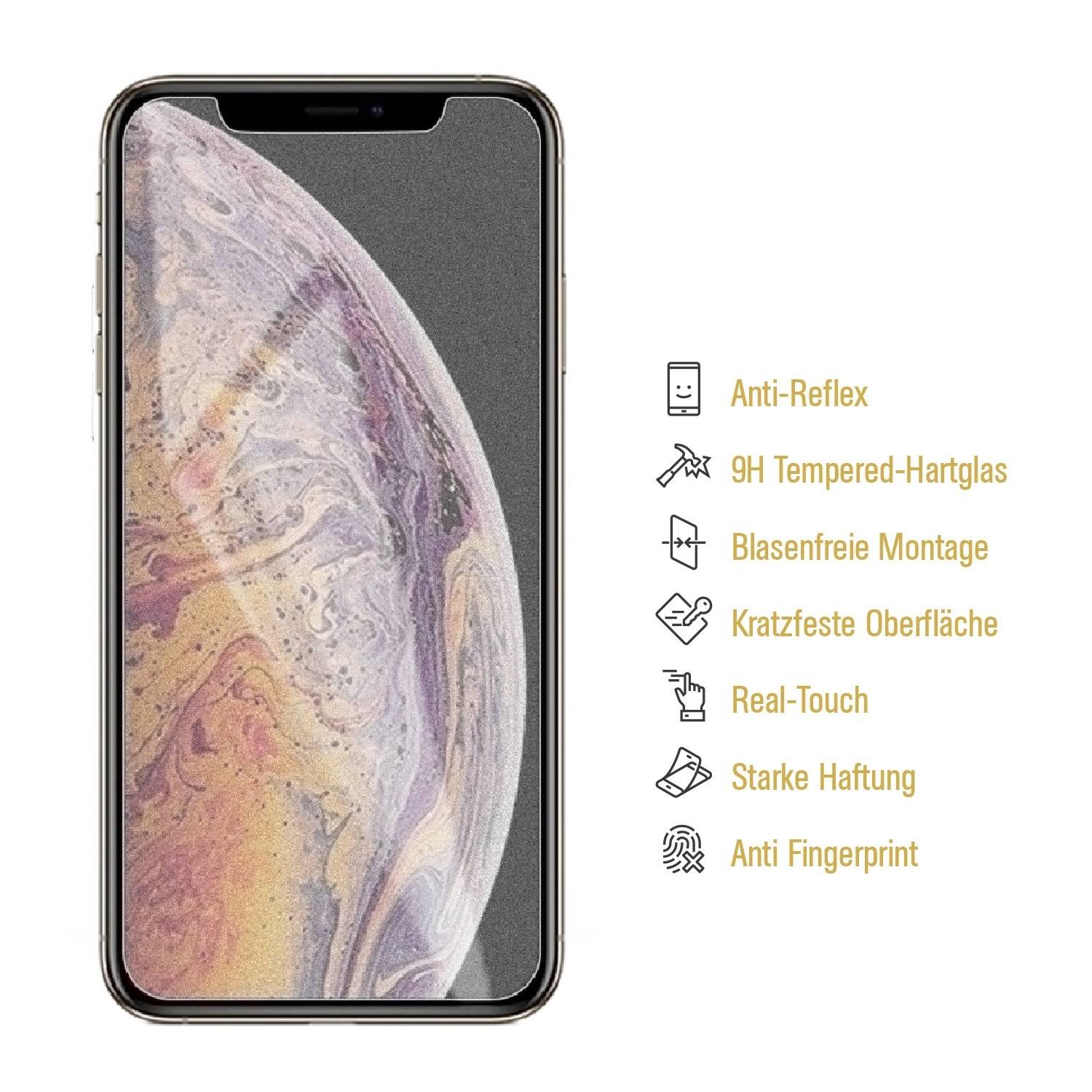 6x 9H Hartglas für iPhone X Panzerfolie Displayschutz Schutzglas MATT Panzerglas Schutzfolie Anti Reflex Entspiegelt