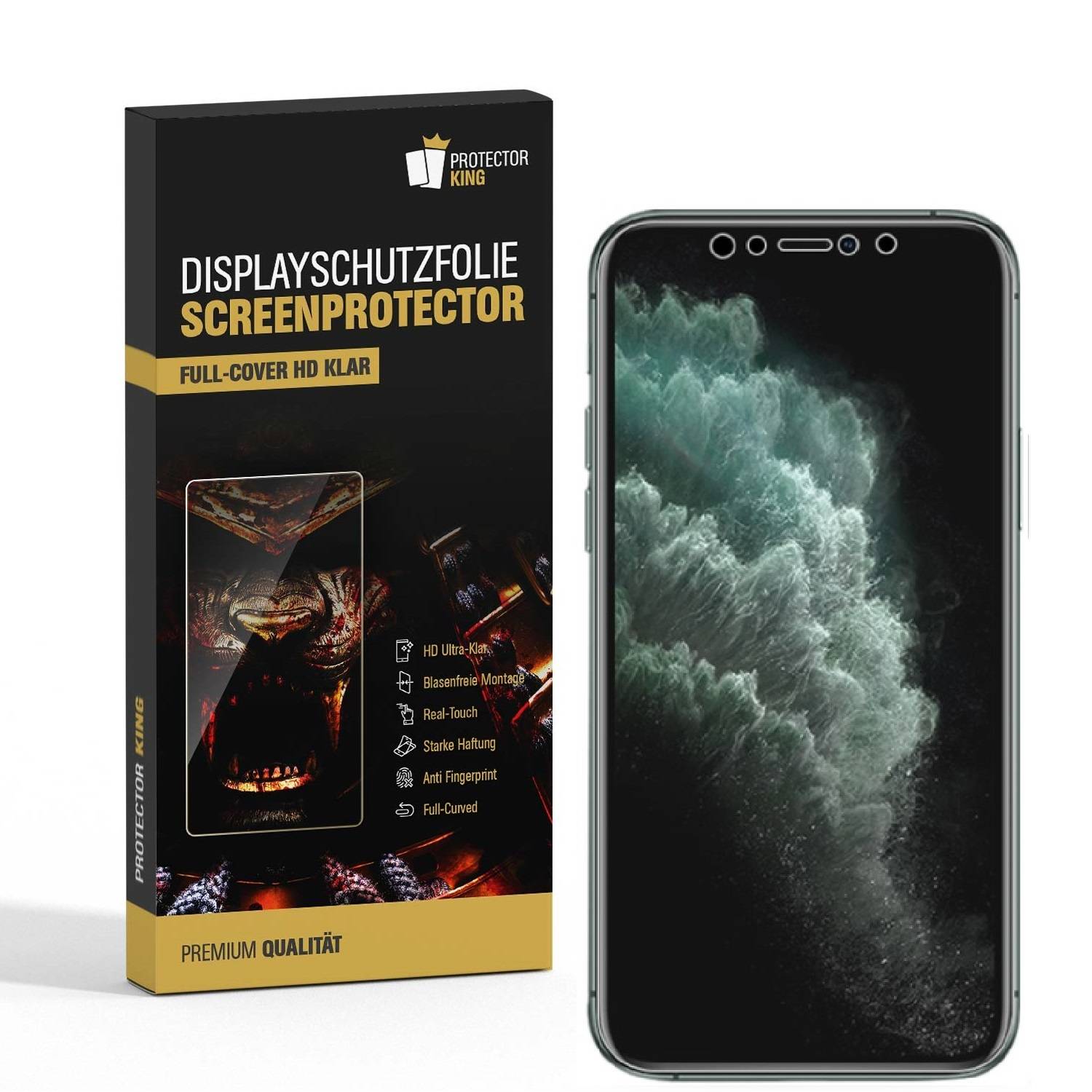 4x Displayschutzfolie für iPhone 11 Pro FULL COVER Schutzfolie HD KLAR