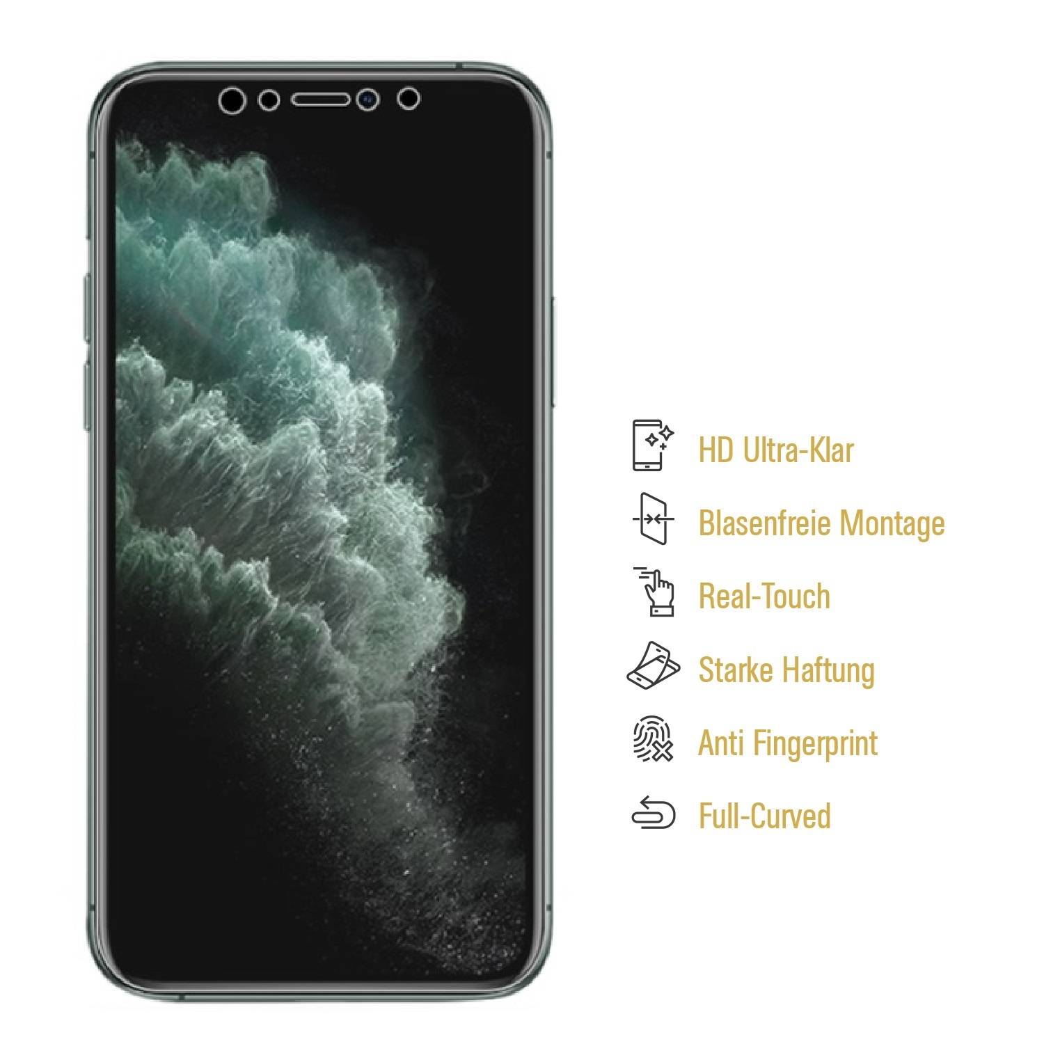1x Displayschutzfolie für iPhone XS Max FULL COVER Displayfolie Schutzfolie KLAR
