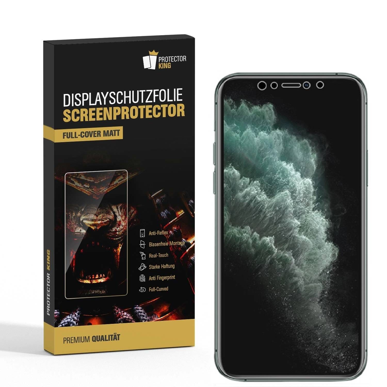 3x Displayschutzfolie für iPhone 11 Pro FULL COVER Displayfolie ANTI-REFLEX MATT