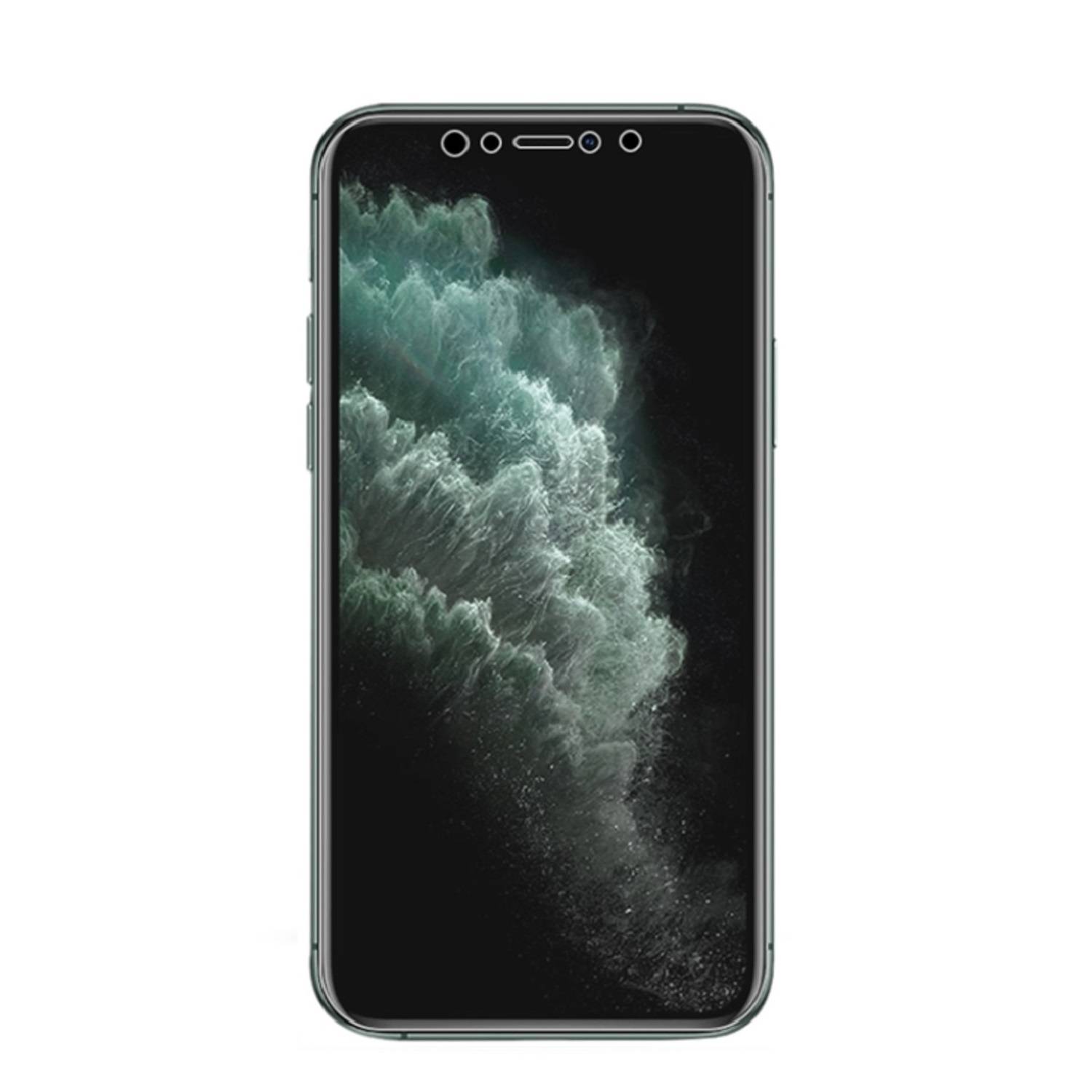 2x 9H Nano-Glass für iPhone XS FULL COVER 3D KLAR Anti-Shock Anti-Bruch Anti-Stoß Anti-Schmutz Panzernanoglas Displayschutz Schutzfolie Panzerfolie