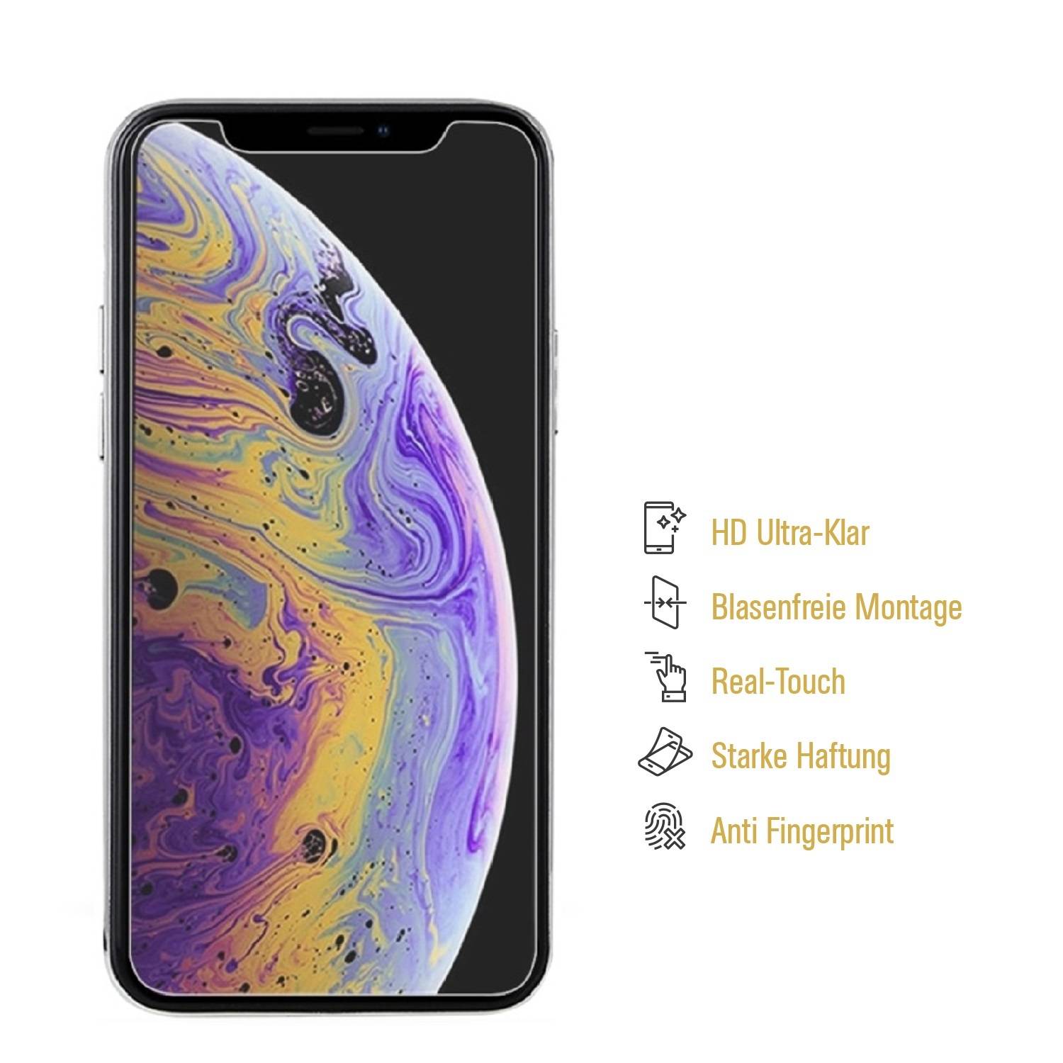 6x Displayschutzfolie für iPhone XS Displayfolie Schutzfolie HD ULTRA KLAR