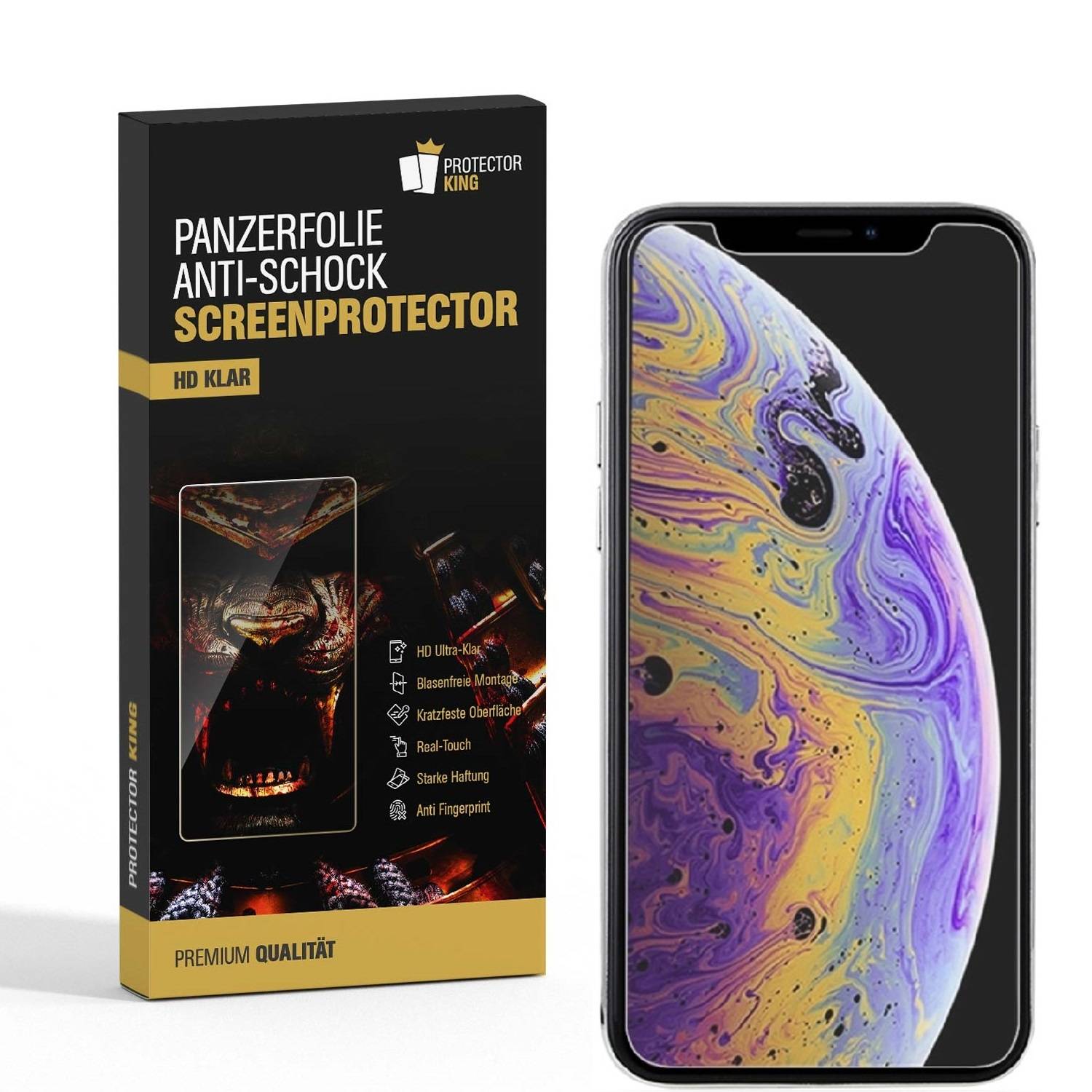 5x 9H Nano-Glass für iPhone 11 Pro Max 3D KLAR Anti-Shock Anti-Bruch Anti-Stoß Anti-Schmutz Panzernanoglas Displayschutz Schutzfolie Panzerfolie Pan