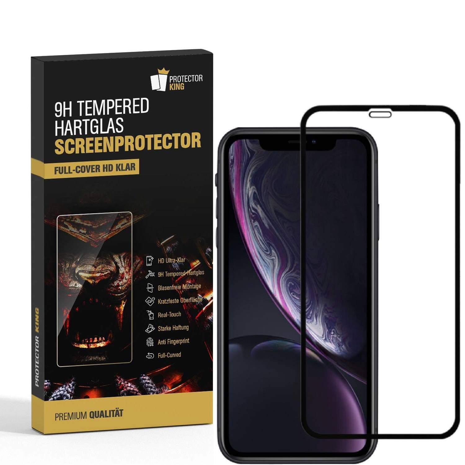 2x 9H Panzerglas für iPhone XR FULL COVER Displayschutz Schutzglas Schutzfolie Panzerfolie Hartglas Displayglas Tempered Glasfolie Sicherheitsglas