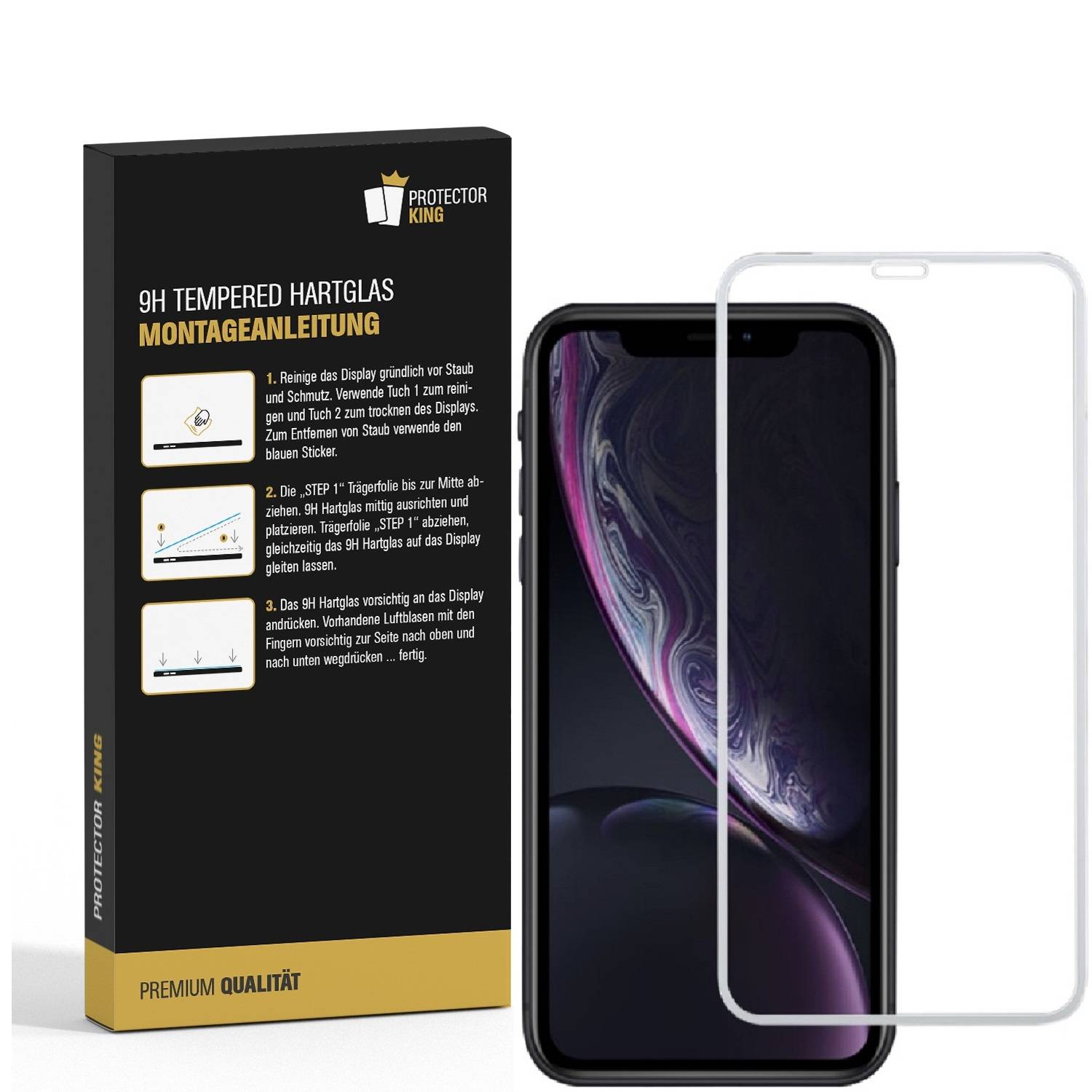 1x 9H Hartglas für iPhone XS FULL COVER Panzerfolie Displayschutz WS HD Klar Panzerglas Schutzglas Schutzfolie
