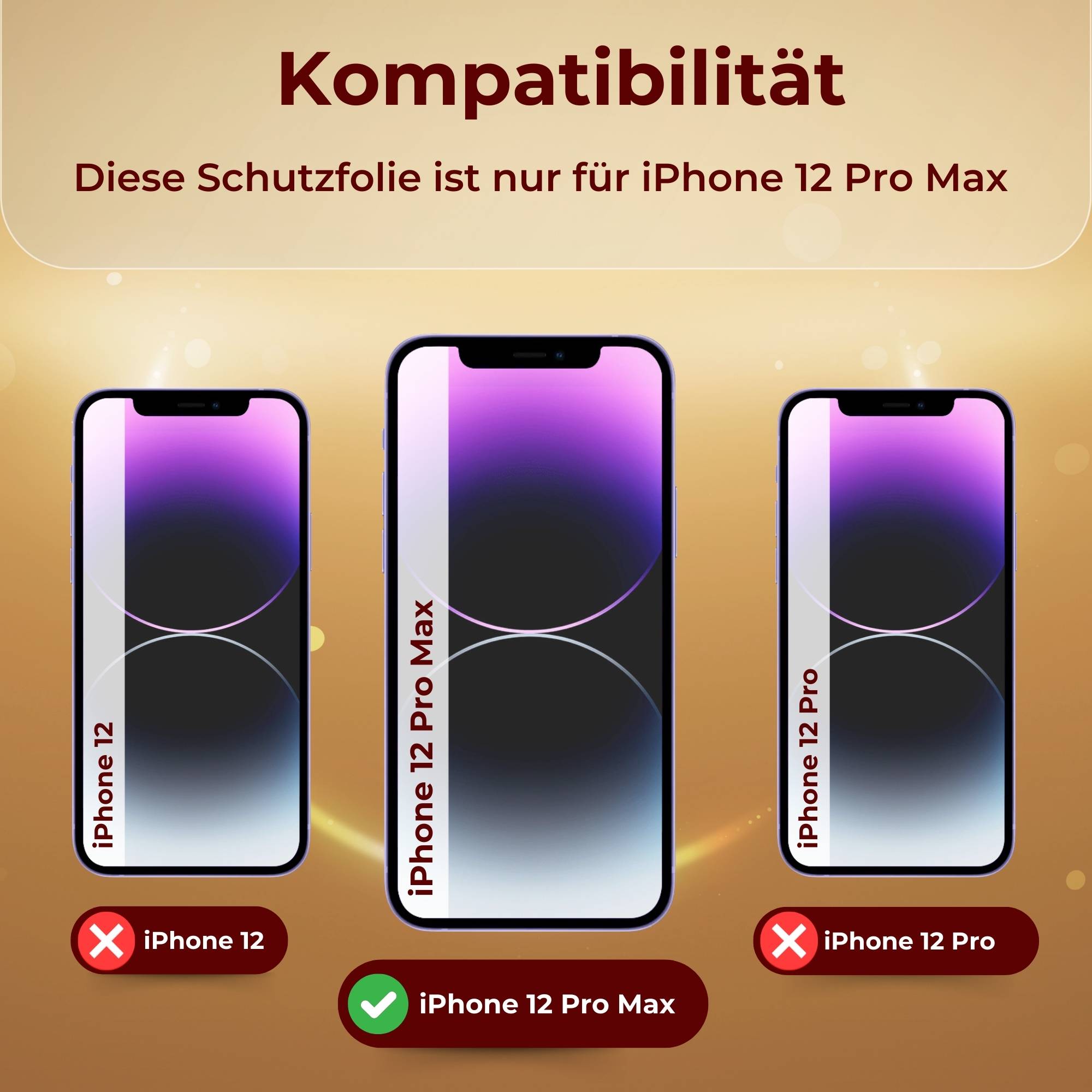 1x 9H Panzerglas für iPhone 12 Pro Max HD KLAR echtes Tempered Glass Panzerfolie Displayschutz Schutzglas Hartglas Schutzfolie Screen-Protector