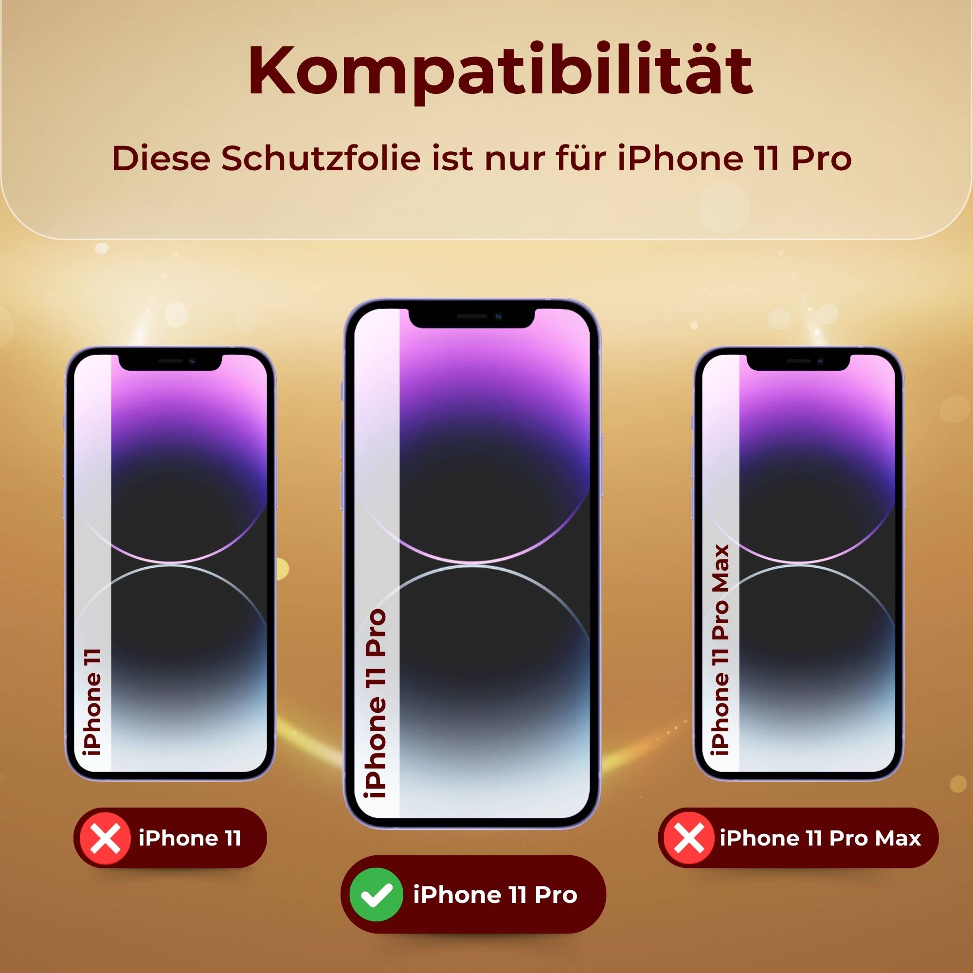 3x 9H Panzerglas für iPhone 11 Pro HD KLAR echtes Tempered Glass Panzerfolie Displayschutz Schutzglas Hartglas Schutzfolie Screen-Protector