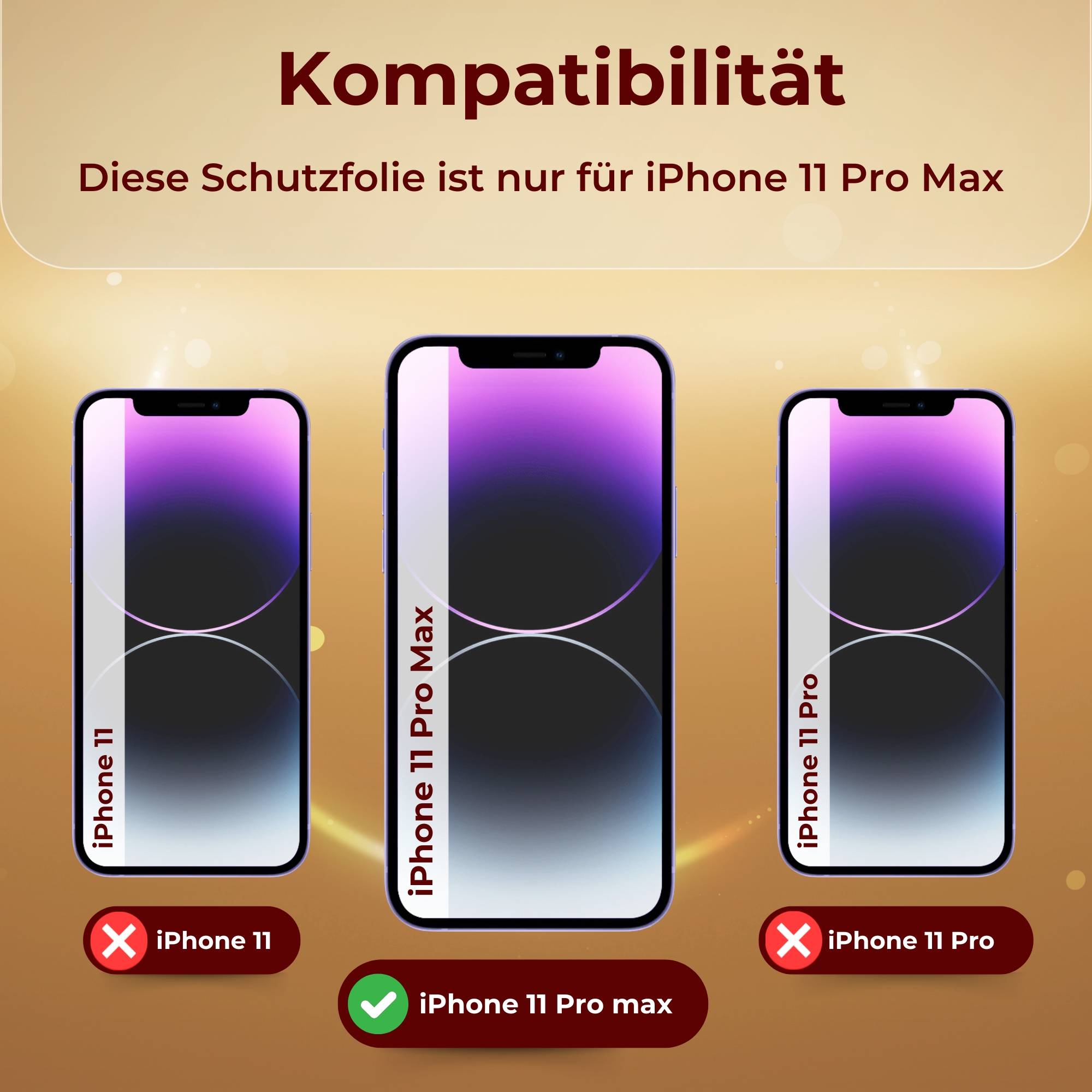 3x 9H Panzerglas für iPhone 11 Pro Max HD KLAR echtes Tempered Glass Panzerfolie Displayschutz Schutzglas Hartglas Schutzfolie Screen-Protector