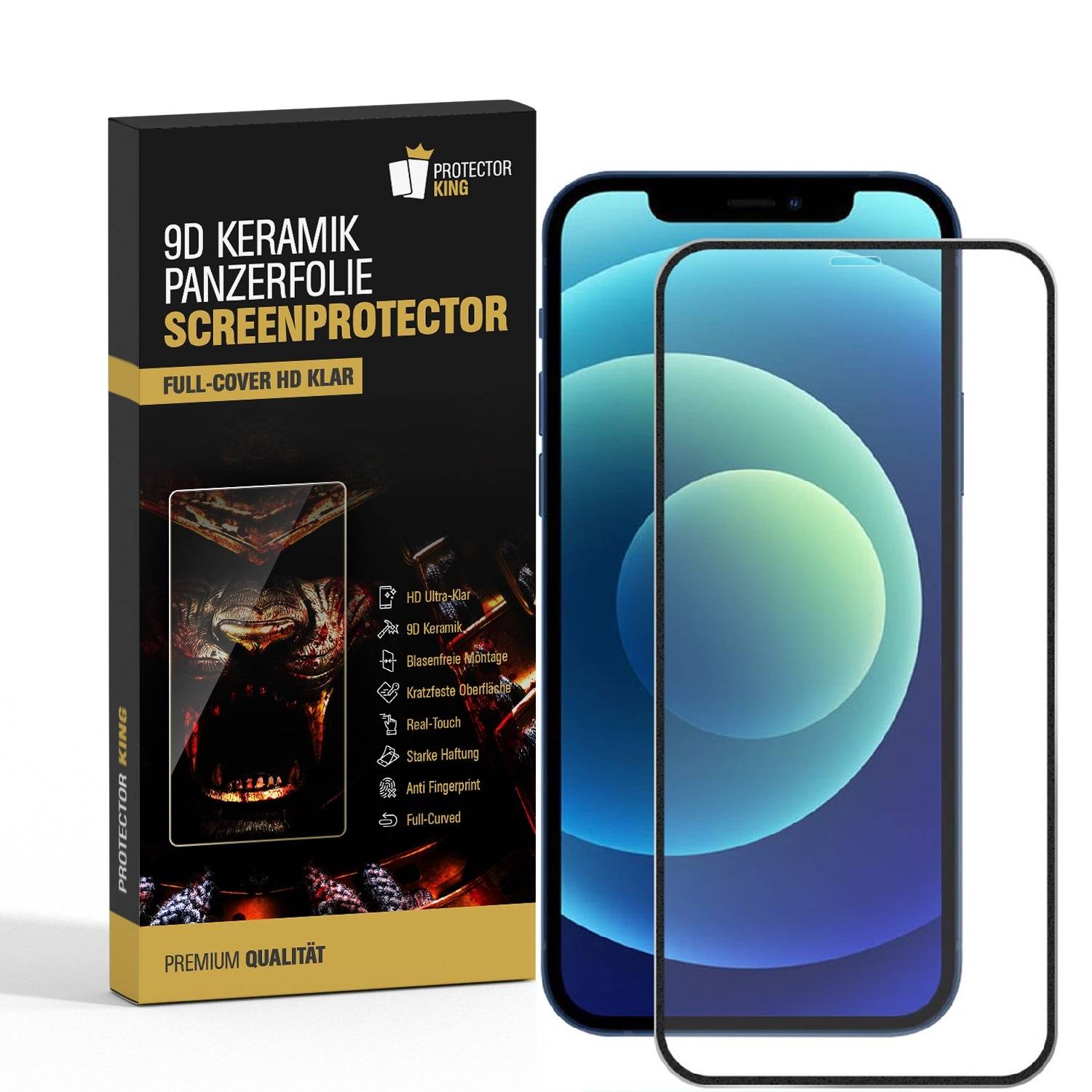 1x 9D Keramik-Glass für iPhone X FULL COVER 3D KLAR Panzerfolie Displayschutz Schutzfolie Ceramic Screen-Protector