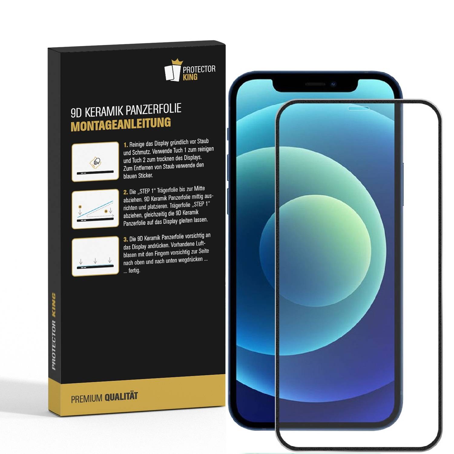 2x 9D Keramik-Glass für iPhone XS Max FULL COVER 3D KLAR Panzerfolie Displayschutz Schutzfolie Ceramic Screen-Protector