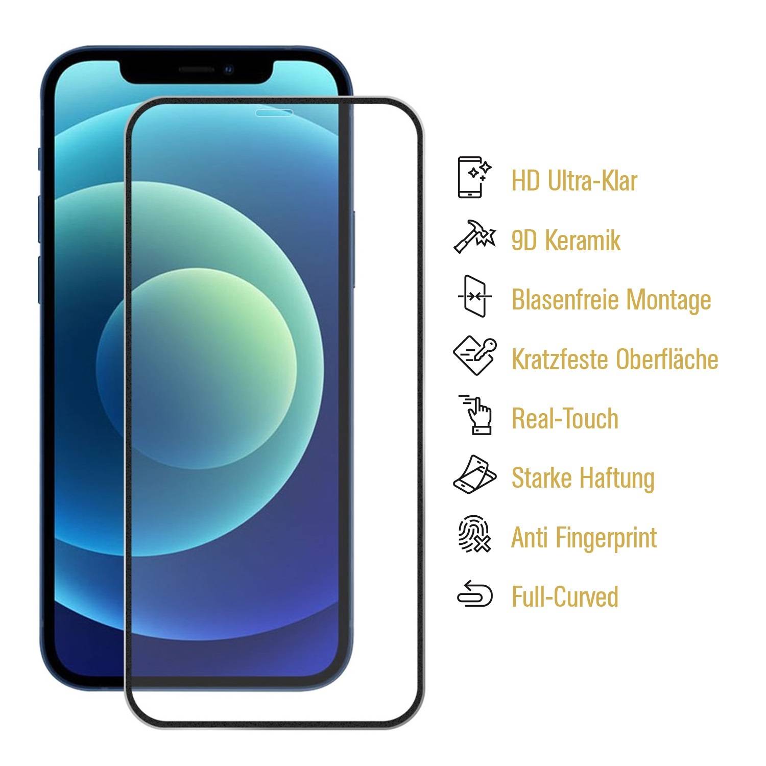 2x 9D Keramik-Glass für iPhone X FULL COVER 3D KLAR Panzerfolie Displayschutz Schutzfolie Ceramic Screen-Protector